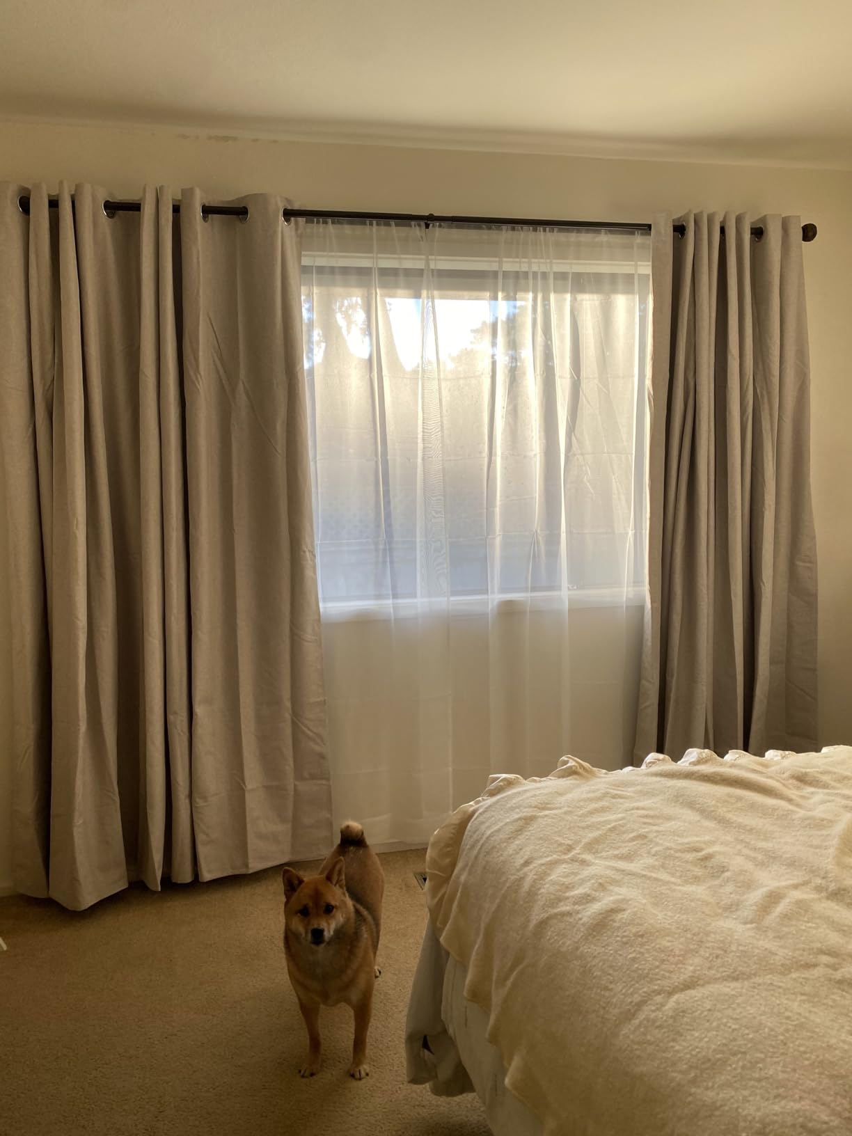 Deconovo 100% Blackout Patio Door Curtain, Linen Look Grommet Panel for Sliding Glass Door and Bedroom, Thermal Insulated, Light Grey, 100W x 84L Inch, 1 Panel customer photo 2
