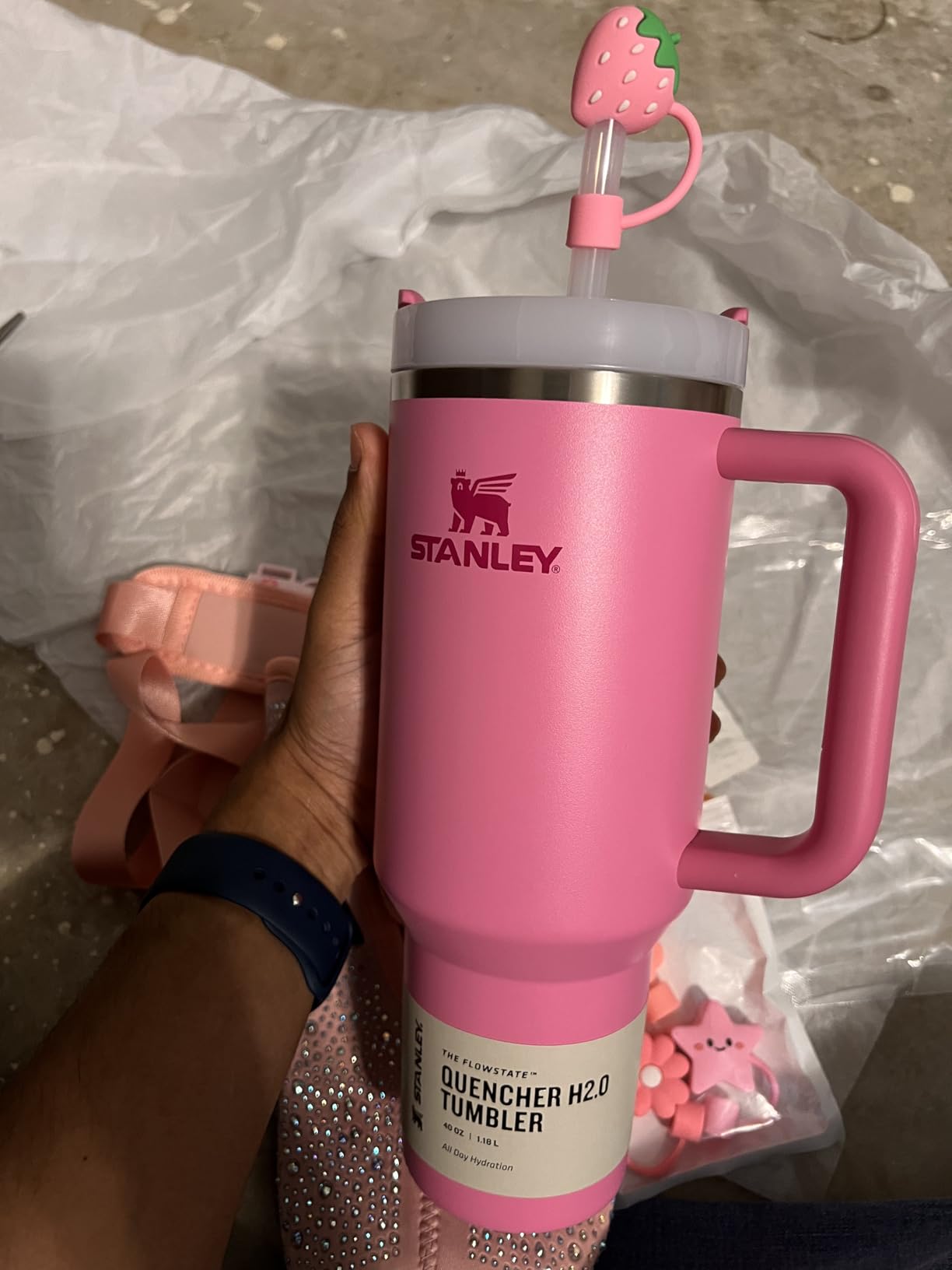STANLEY Quencher H2.0 Tumbler with Handle and Straw 40 oz | Flowstate 3-Position Lid | Cup Holder Compatible for Travel | Insulated Stainless Steel Cup | BPA-Free | Cream 2.0 customer photo 2