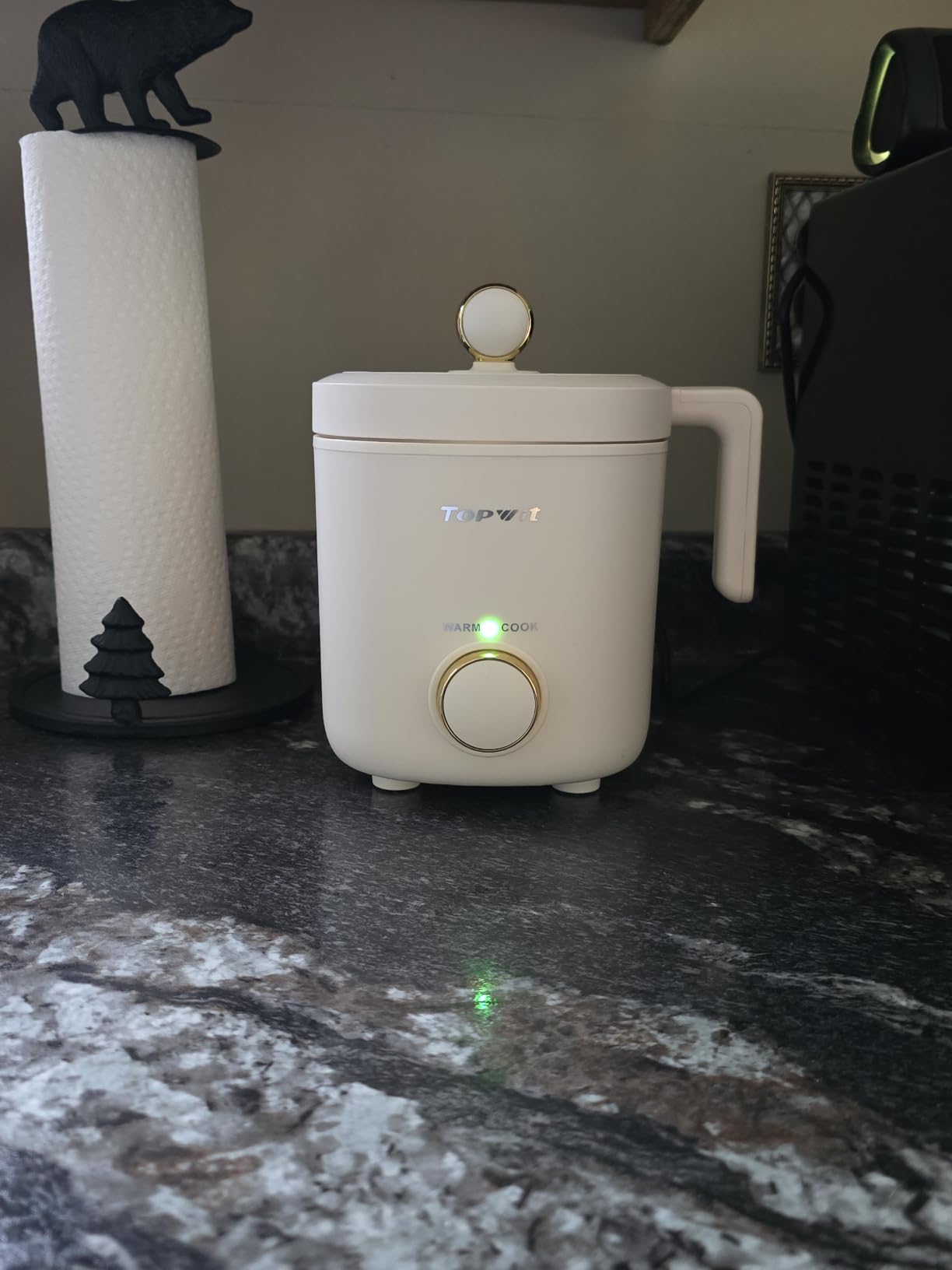 TOPWIT Rice Cooker Small, Mini Rice Cooker 2 Cups Uncooked, 1.2L Portable Rice Maker with Non-stick Coating, BPA Free, One Touch & Keep Warm Function, Grey customer photo 1