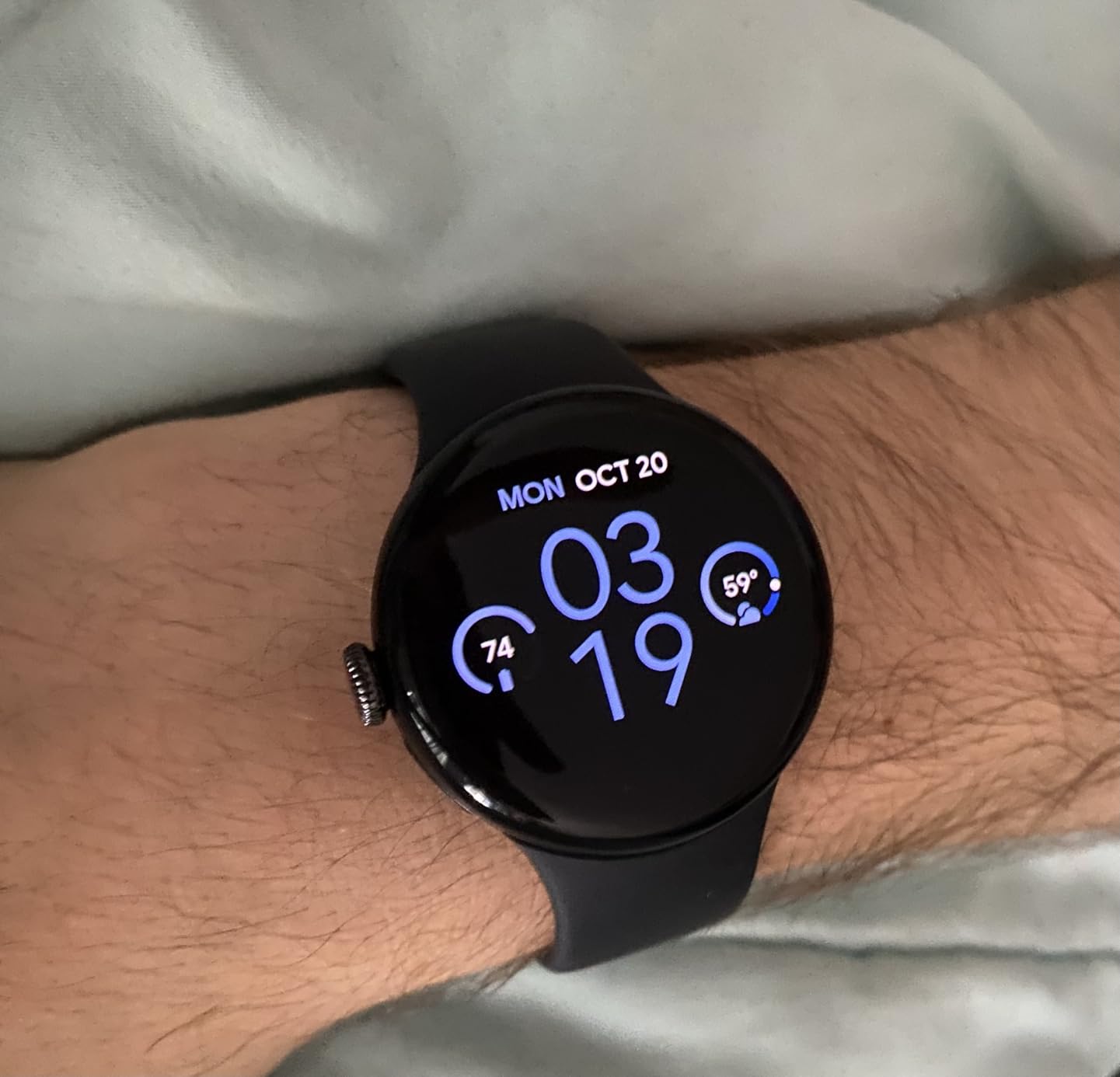 Pixel Watch 3 (45mm) 2024 Model - Android Smartwatch, Heart Rate Tracking, Fitbit Advanced Running, Fitness Insights, 24-Hour Battery - Matte Black Aluminum Case - Obsidian Band - Wi-Fi customer photo 1