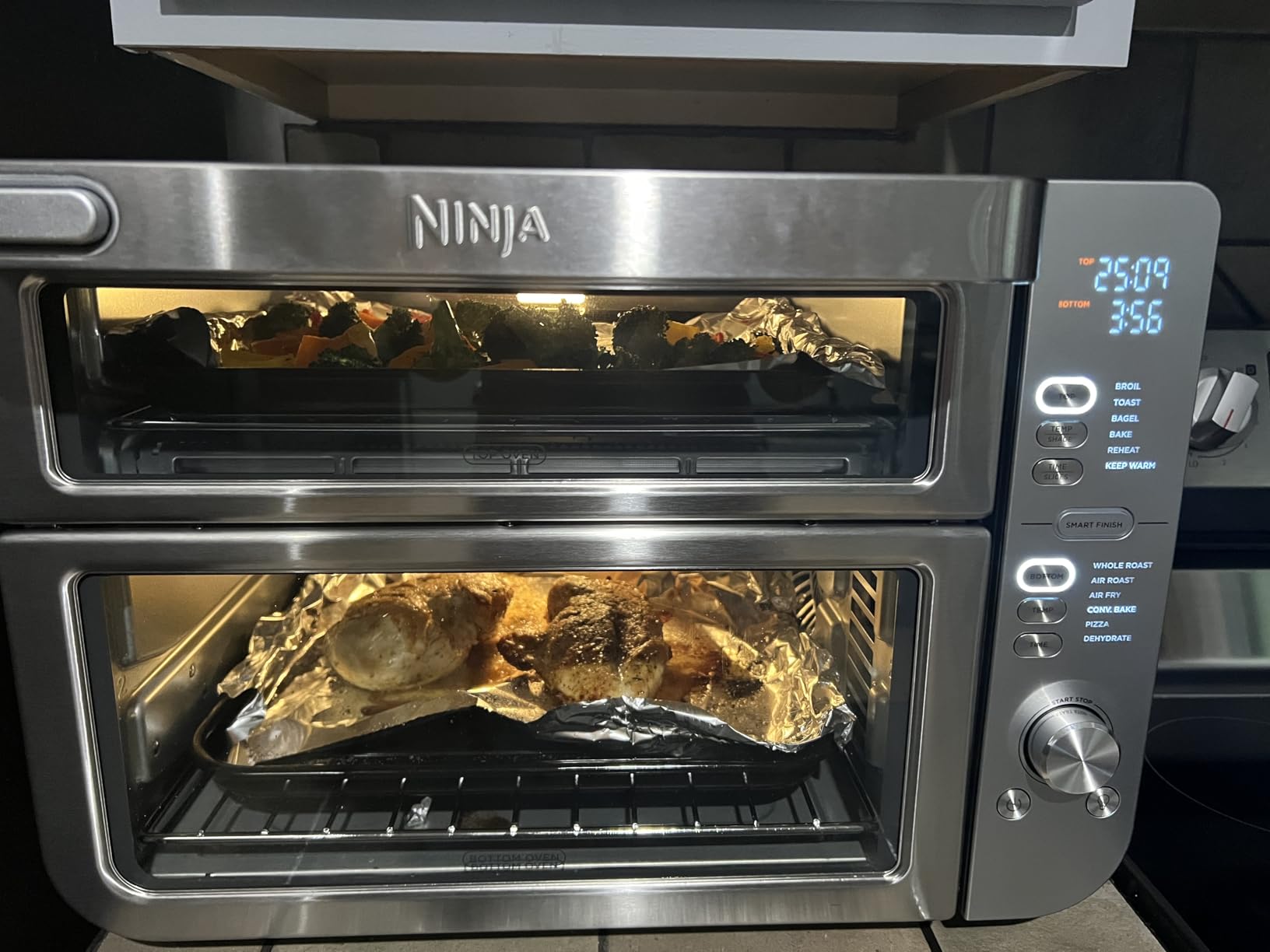 Ninja Air Fryer Toaster Oven Combo | Double Stack XL | 12-in-1 | Fits 4.5 lb Chicken & 6lbs of Wings | Smart Finish Cook 2 Different Meals at Same Time | Countertop Oven | Stainless Steel | DCT601 customer photo 1