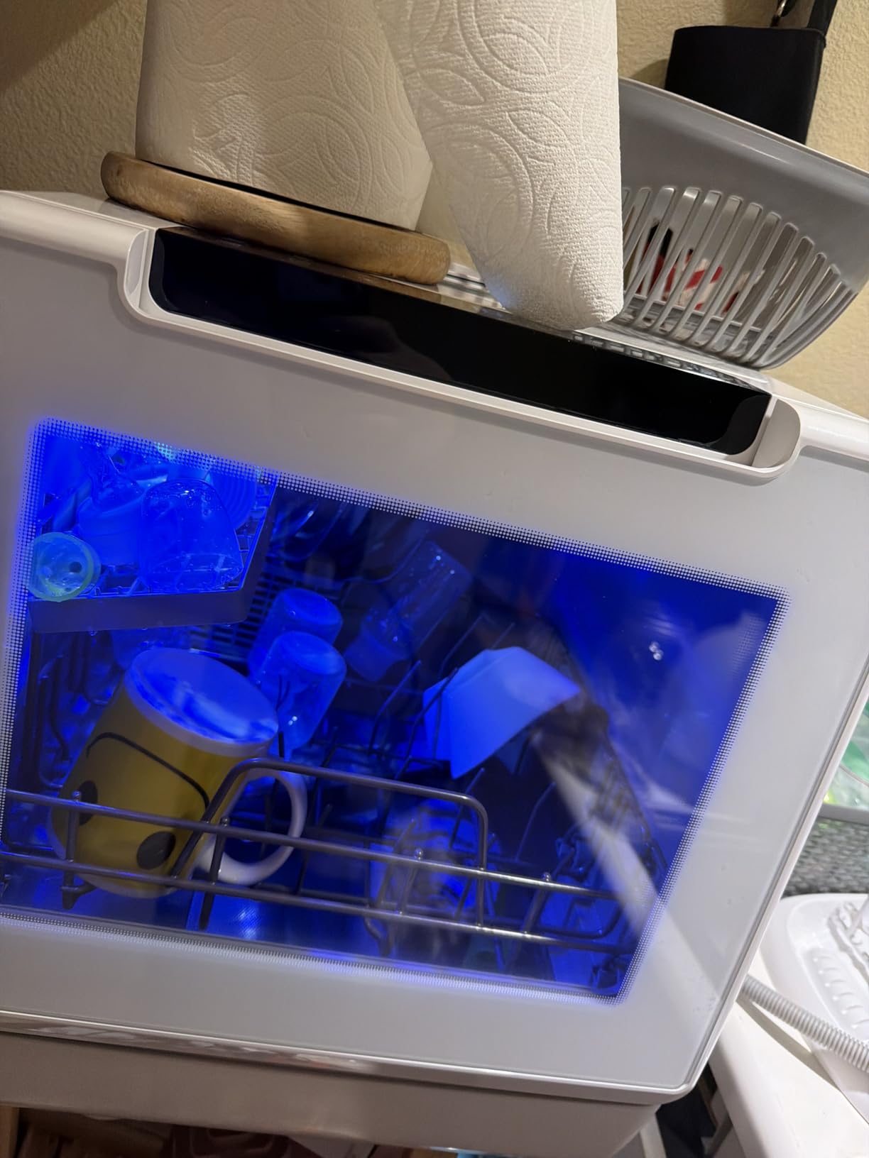 EUHOMY Countertop Dishwasher, 8 Programs Portable Dishwasher with 5L Built-in Water Tank and Inlet hose, No Hookup Needed, Mini Dishwasher with Self Clean/Baby Care/Air Dry, for Apartments, RVs, White customer photo 2