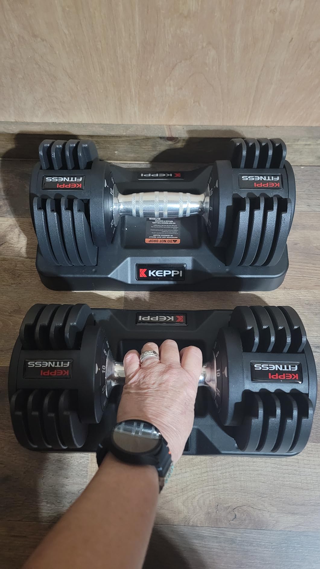 Keppi Adjustable Dumbbells Set-25lb/40lb/55lb/60lb, Anti-Slip Metal Fast Adjust Weight Handle, Exercise & Fitness for Full Body Workout customer photo 2