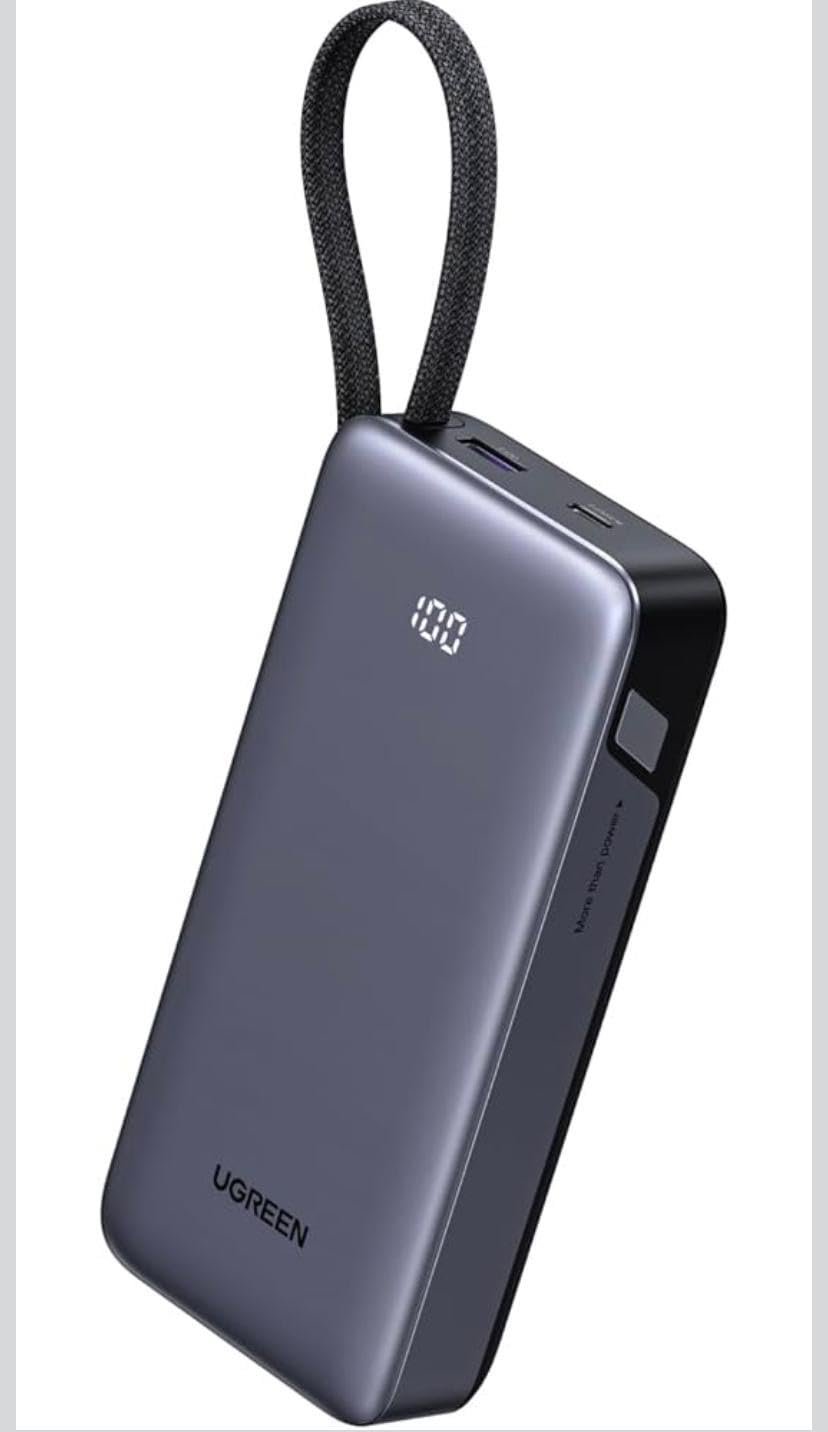 UGREEN Nexode Power Bank 20000mAh 45W with Built-in Cable, Fast Charging Portable Charger for iPhone 17 Pro/Samsung S26 Ultra/iPad Pro customer photo 2