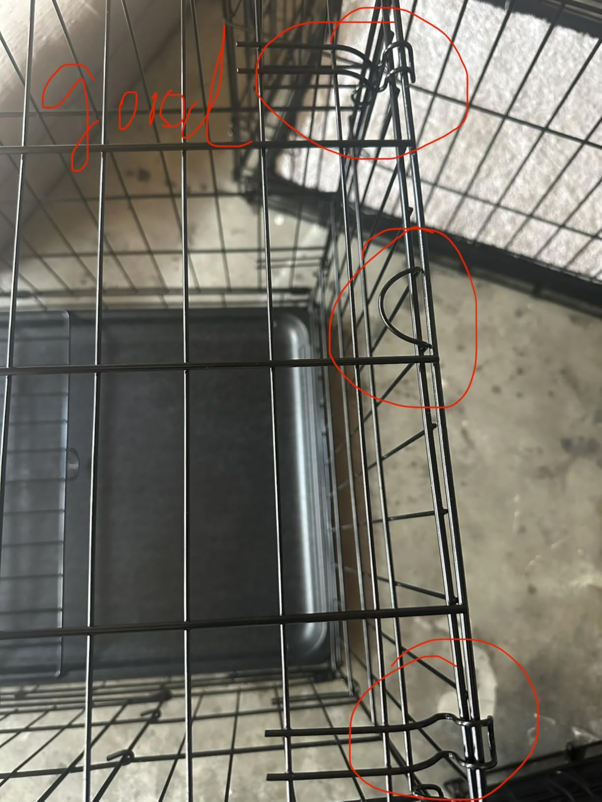 FDW 30 inch Dog Crate Dog Kennel Cage with Double Door Folding Metal Wire Dog Cage with Removable Tray&Divider Panel,Pet Crate for Medium Dogs,Black customer photo 2