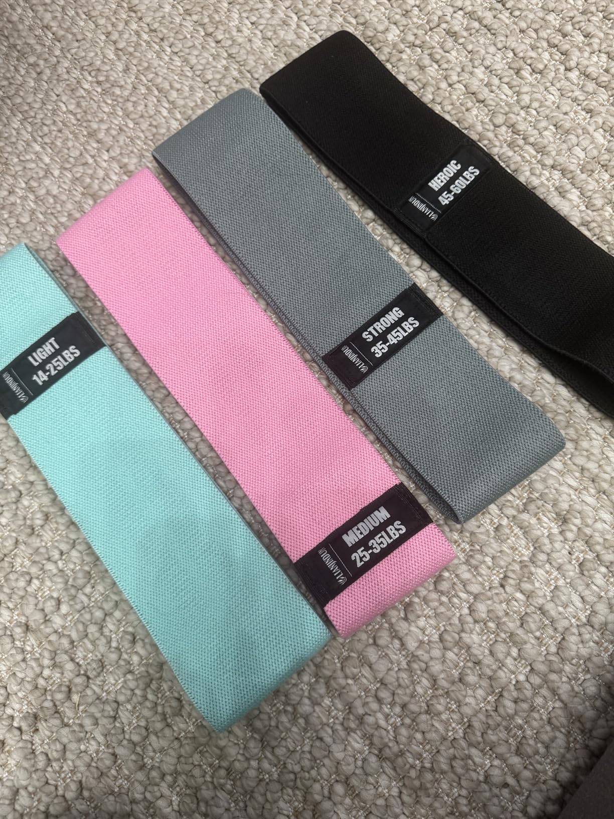 Resistance Bands for Working Out with Guide, 4 Workout Bands for Women & Men, Fabric Exercise Bands for Legs, Hip, Glute, Butt, Booty Bands Set for Yoga, Pilates, Strength customer photo 1