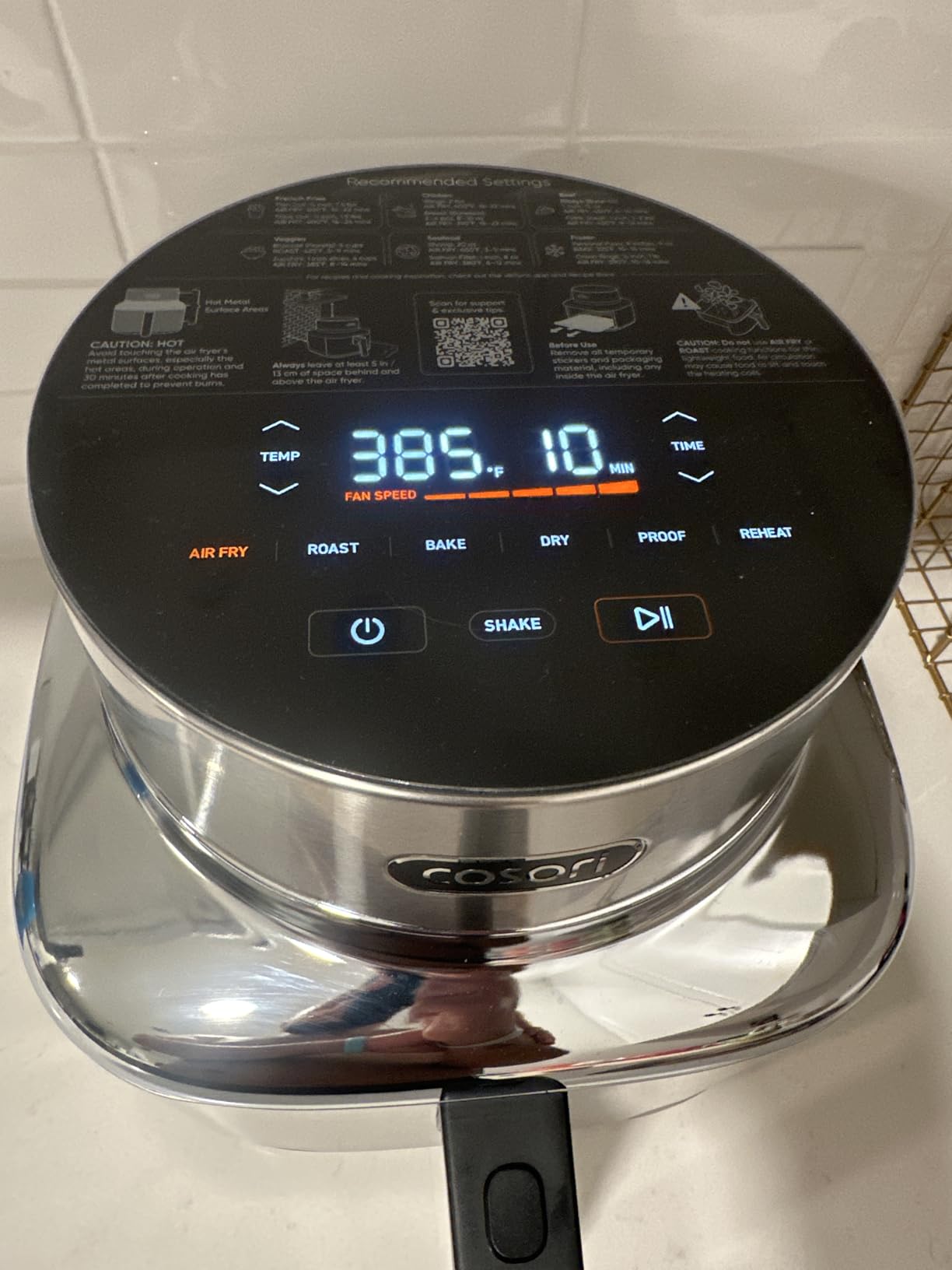 Cosori Iconic Stainless Steel 6.5 Qt Smart Air Fryer, PFAS-Free Ceramic Coating, Max 450F customer photo 2