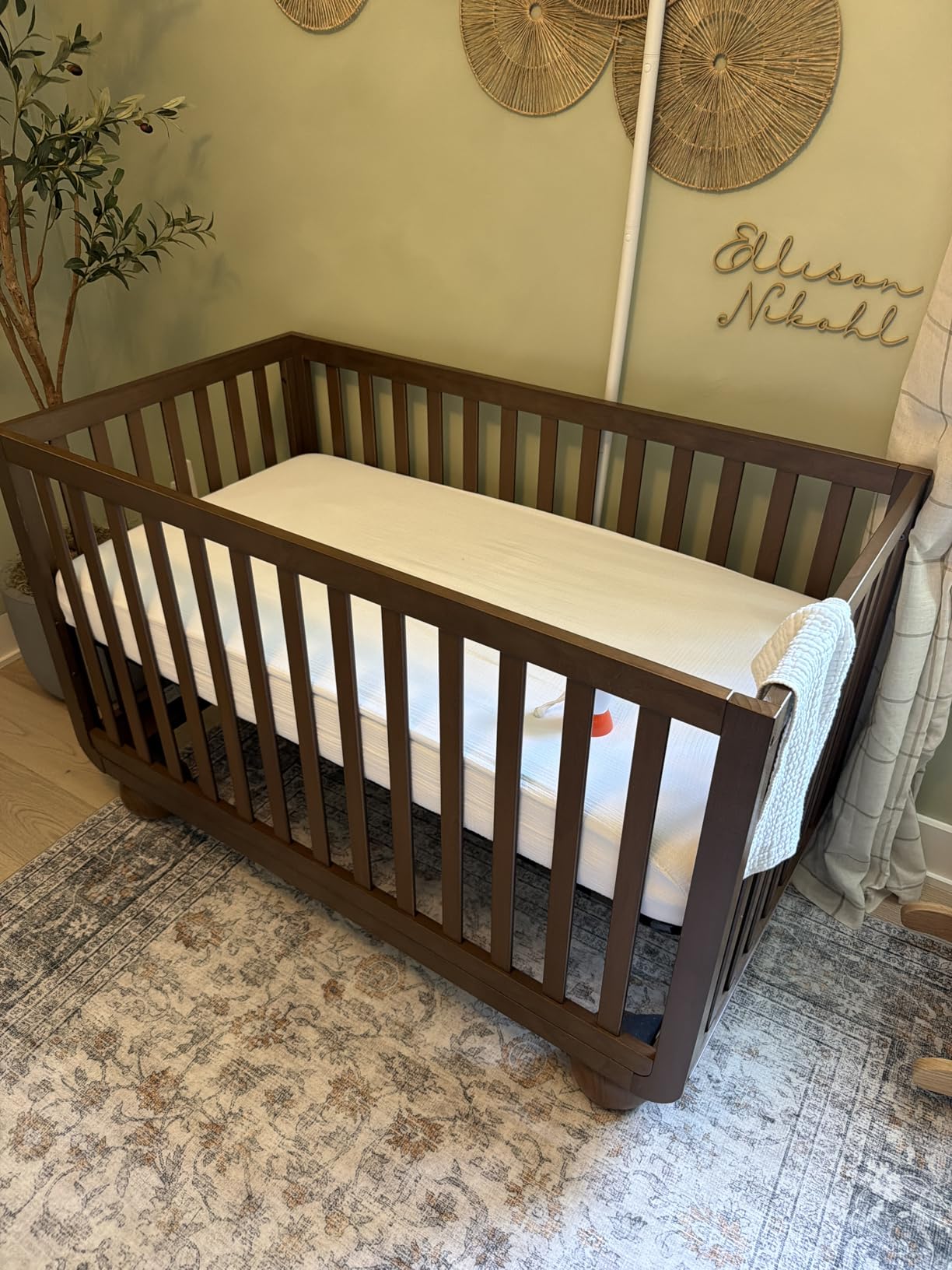Storkcraft Amalfi 5-in-1 Convertible Crib with Toddler Guardrail, GREENGUARD Gold Certified, Driftwood customer photo 1