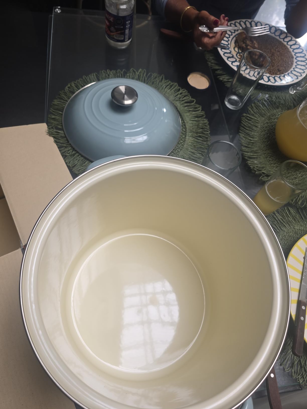 Le Creuset Enamel on Steel Traditional Stockpot, 12 qt., Sea Salt with Stainless Steel Knob customer photo 1