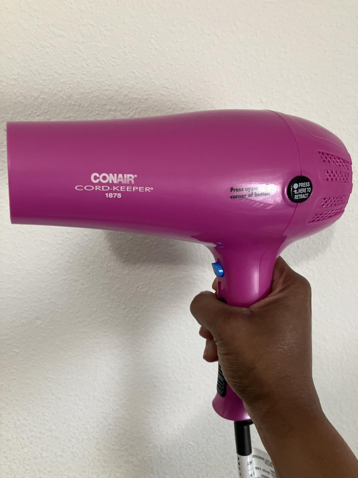 Conair Hair Dryer with Retractable Cord, 1875W Blow Dryer, 3 Heat Settings, 2 Speeds, Ionic + Tourmaline Technology customer photo 2