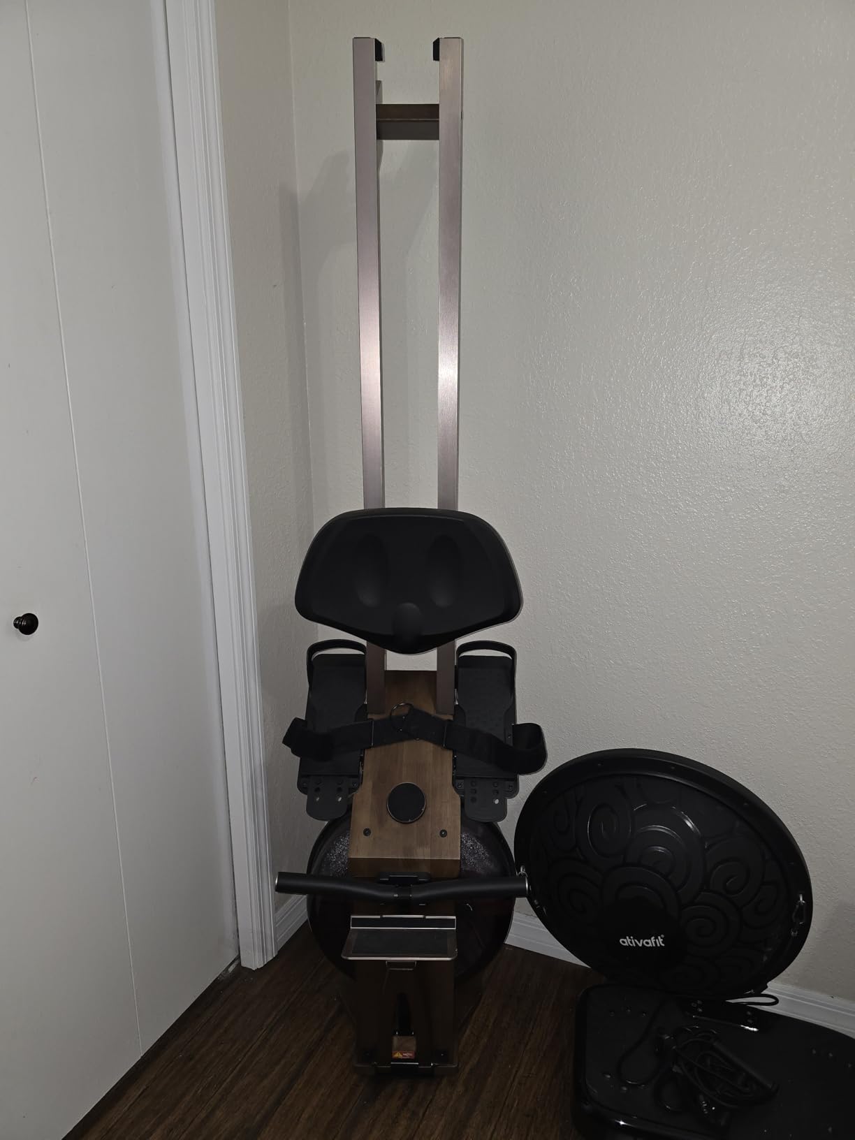 Water Rowing Machine for Home Use, WENOKER Foldable Wooden Rower Machine with Adjustable Monitor & Bluetooth APP, Large Water Tank & Comfortable Seat for Immersive Water Rower, 350LBS Weight Capacity customer photo 1