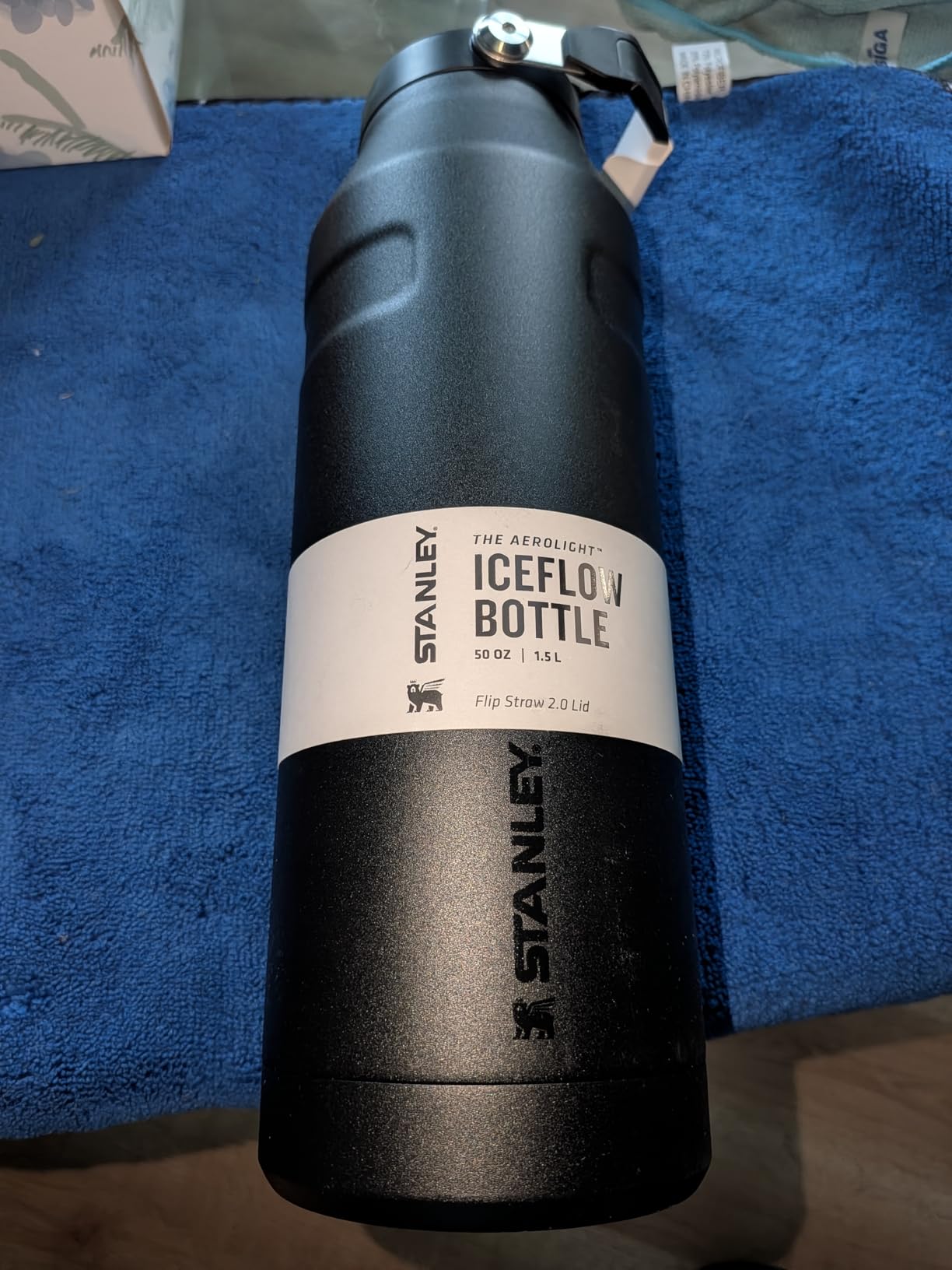 Stanley IceFlow Flip Straw 2.0 Water Bottle 24 OZ | Built-In Straw with Larger Opening | Lightweight & Leak-Resistant | Insulated Stainless Steel | BPA-Free | Blue Sky customer photo 2