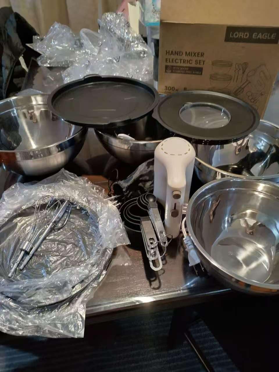 Lord Eagle 5-Speed Hand Mixer Electric, 300W Compact Small Handheld Mixer, Portable Kitchen Egg Beater with 5 Attachments & Storage Bag, Cake Supplies for Bread Dough Baking, Lightweight, Cream customer photo 1