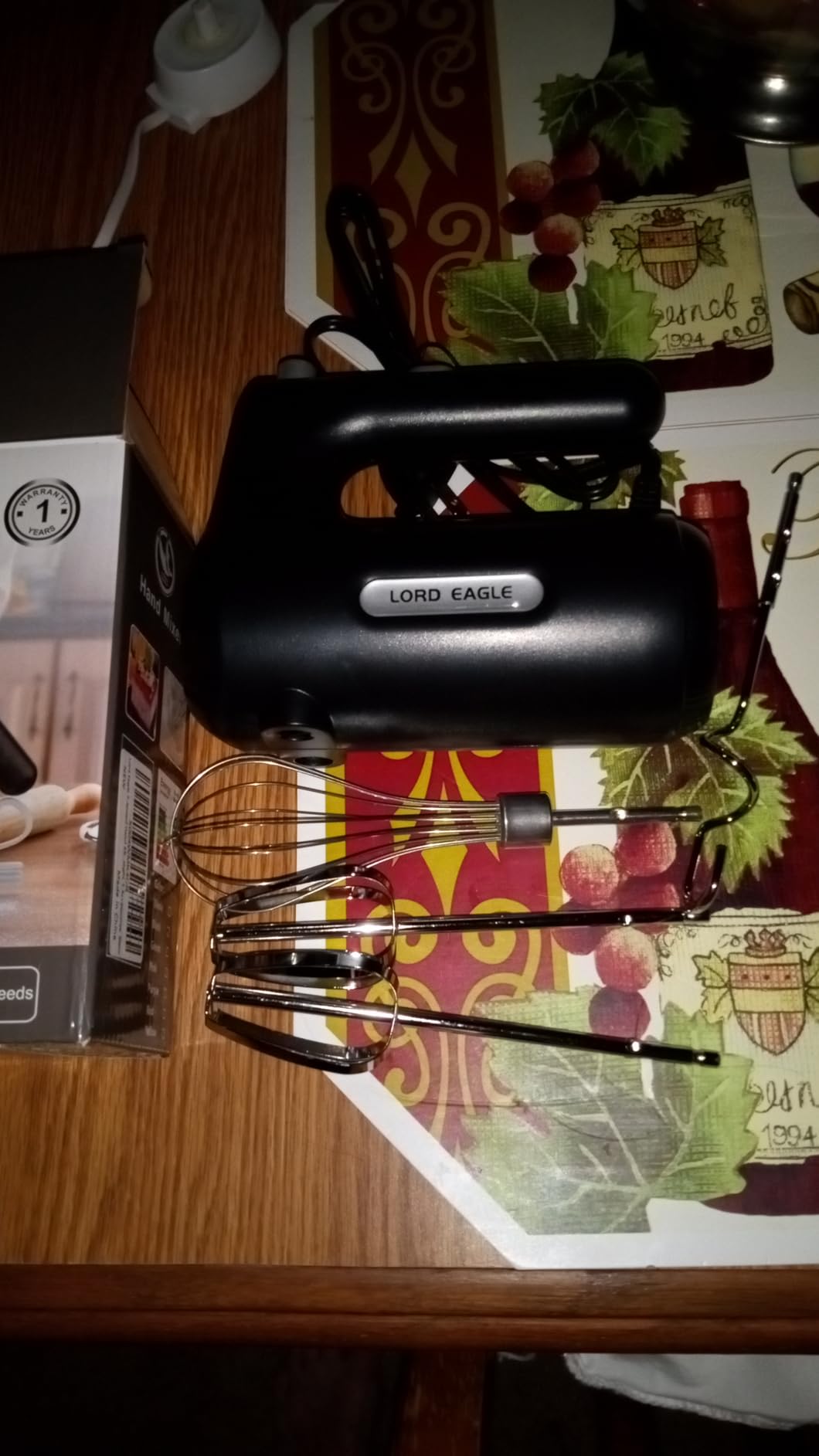 Lord Eagle 5-Speed Hand Mixer Electric, 300W Compact Small Handheld Mixer, Portable Kitchen Egg Beater with 5 Attachments & Storage Bag, Cake Supplies for Bread Dough Baking, Lightweight, Cream customer photo 2