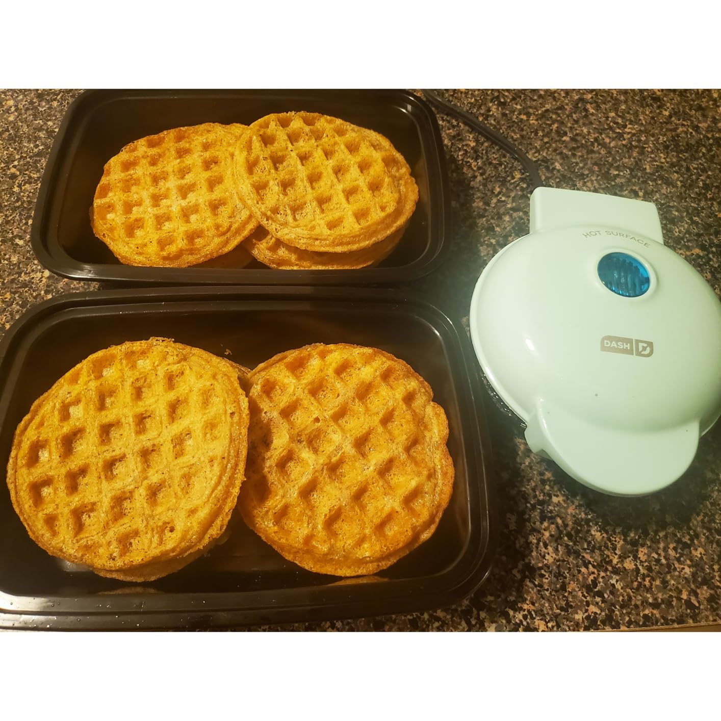 Dash Mini Waffle Maker with Ceramic Nonstick Cooking Surface, 4 Inch Small Waffle Iron, Single Serve, Easy to Clean, Compact Breakfast Maker for Kids & Families - Aqua customer photo 2