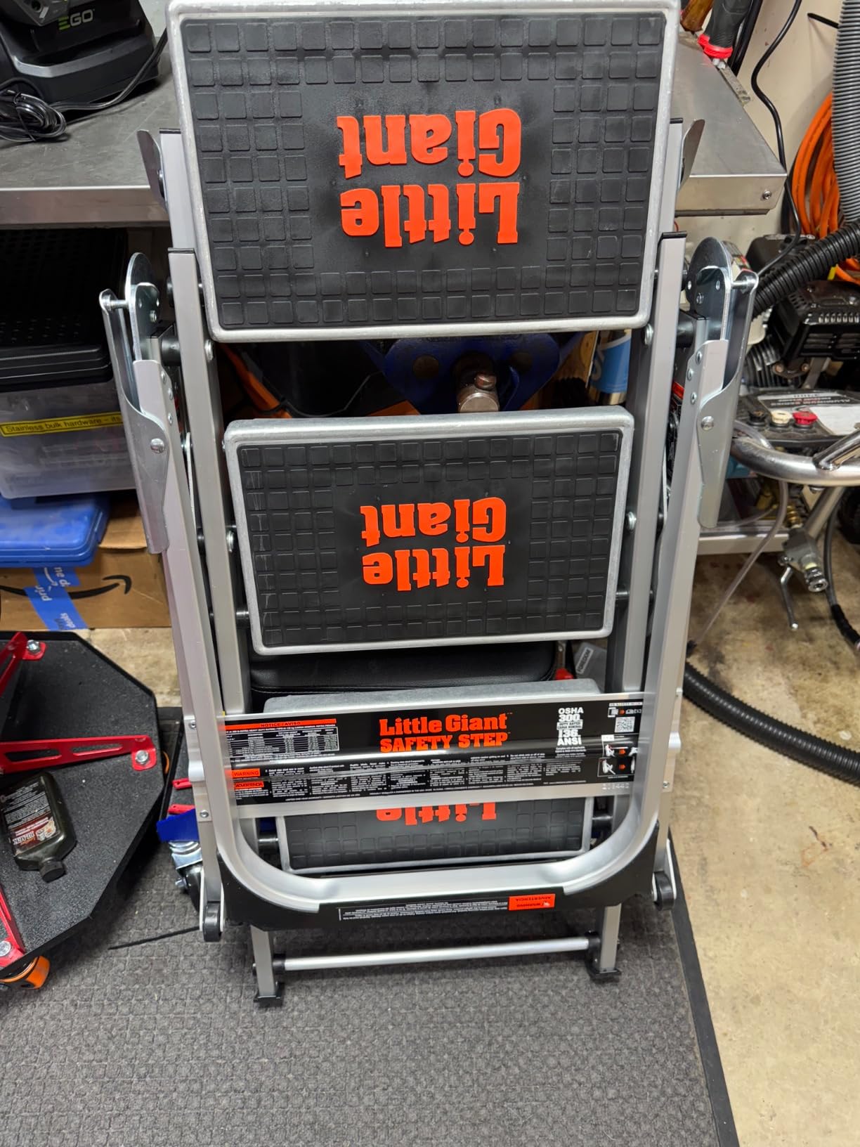 Little Giant Ladder Systems 10310BA Safety Step Stepladder with Handrail, 3-Step customer photo 1