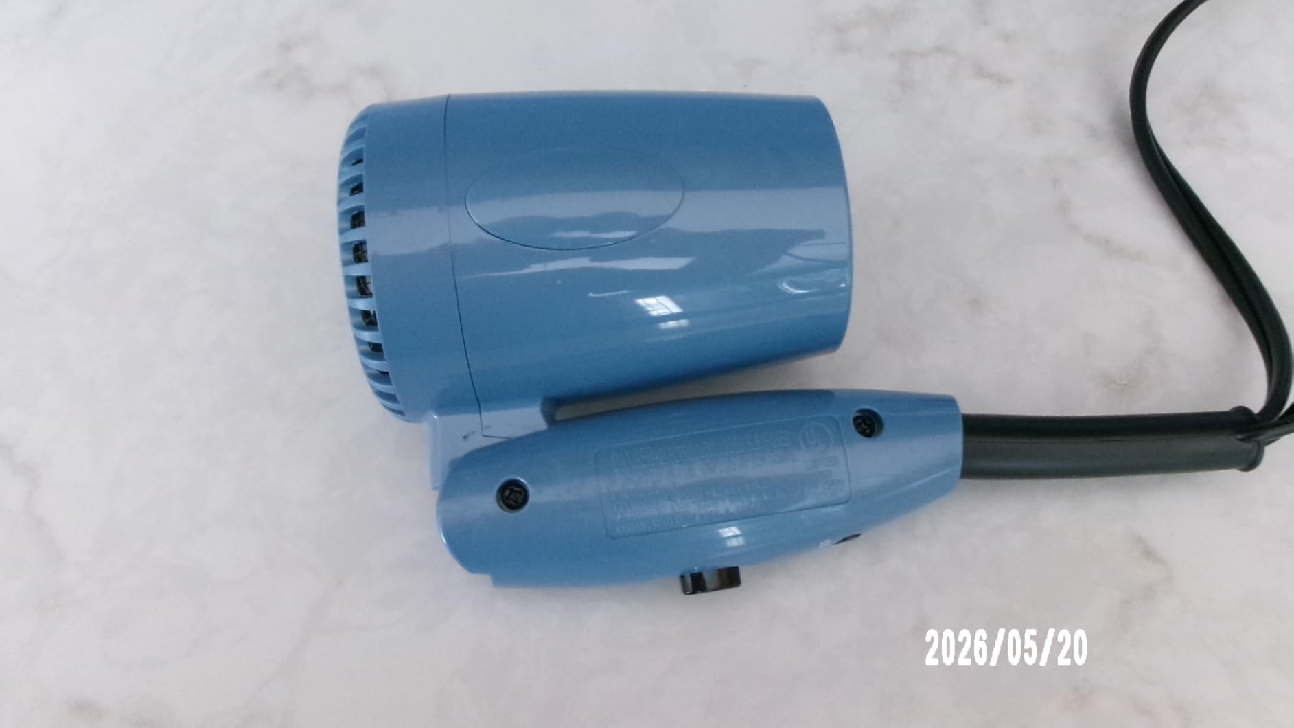 Conair Compact Travel Dual Voltage Hair Dryer | Compact 1600W Travel Blow Dryer with Folding Handle and Dual Voltage for All Hair Types, Blue, 124NL customer photo 2