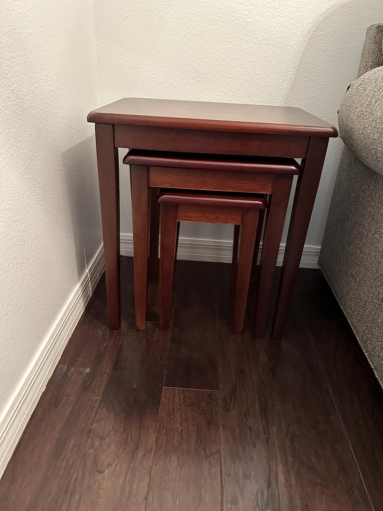 Winsome Regalia Nesting Accent Tables, for Living Room, Walnut, Set of 3 customer photo 2