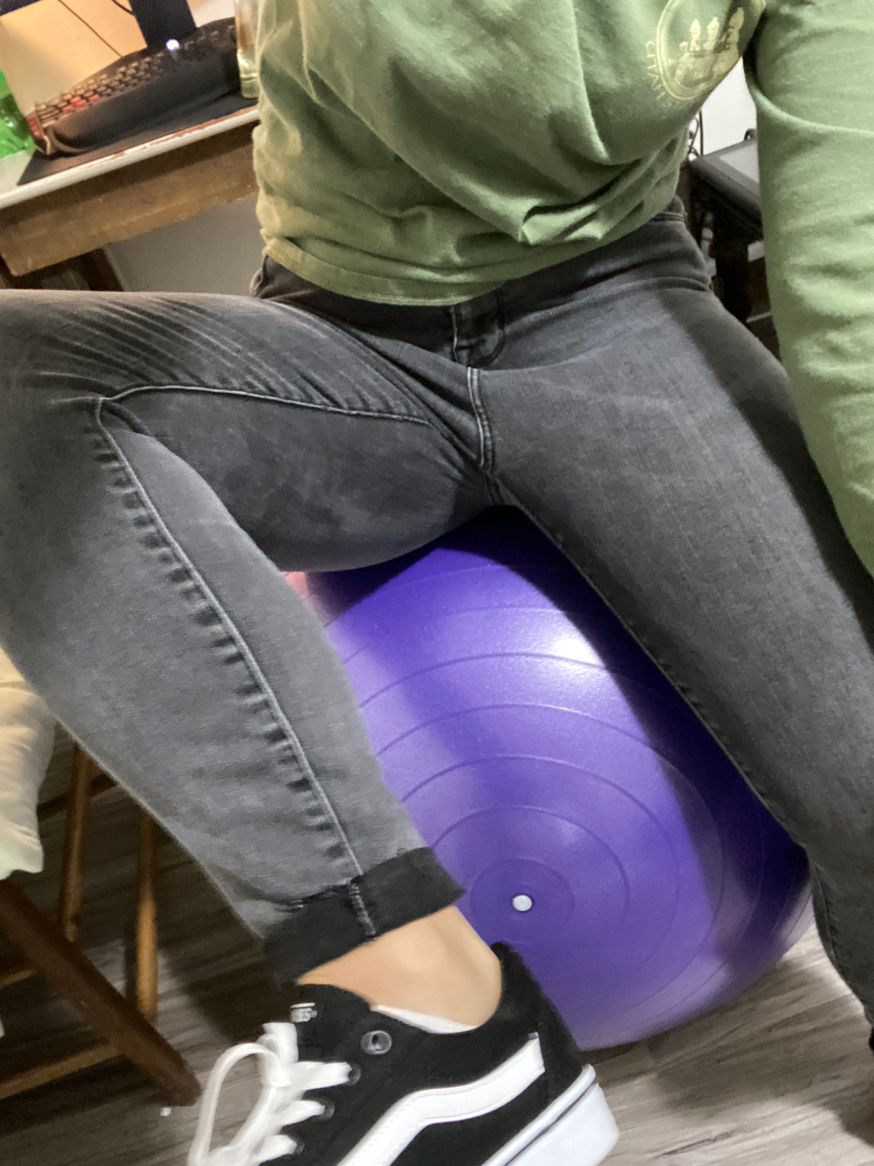 Gaiam Balance Ball Kit, Anti-Burst Stability Ball with Pump | 55cm Anti-Burst Ball | Textured Grip Surface | Air Pump Included | Core & Stability Training | Home Use customer photo 1