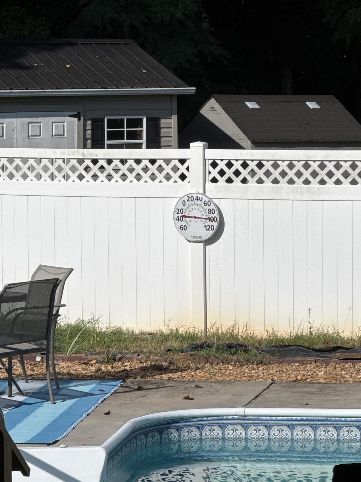 Taylor Indoor Outdoor Metal Wall Clock, Wireless Thermometer with Easy to Read Large Numbers for Patio, Pool, and Indoor Areas, 18-inch customer photo 1