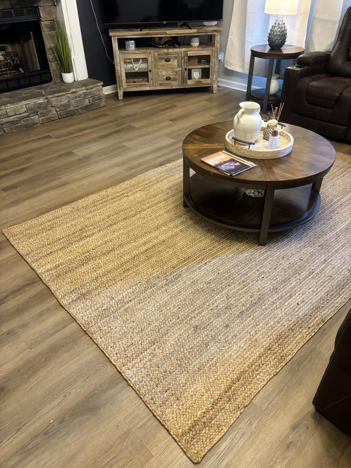 nuLOOM 8x10 Rigo Jute Hand Woven Area Rug, Natural, Solid Farmhouse Design, Natural Fiber, For Bedroom, Living Room, Dining Room, Hallway, Office, Kitchen, Entryway customer photo 2