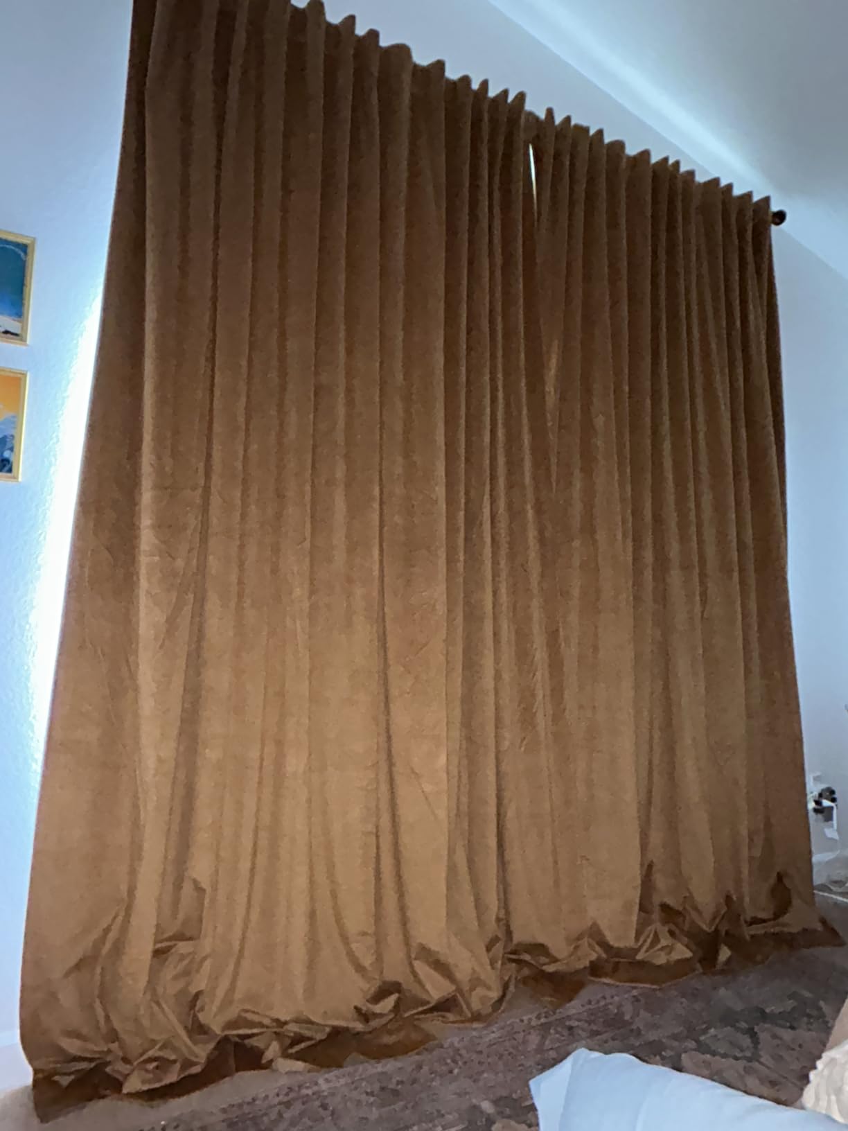 HPD Half Price Drapes Signature Velvet Thermal Blackout Curtains for Living Room 96 Inch Long (1 Panel) Rod Pocket Insulated Blackout Curtains for Bedroom Window Curtains, 50W x 96L, Hunter Green customer photo 1