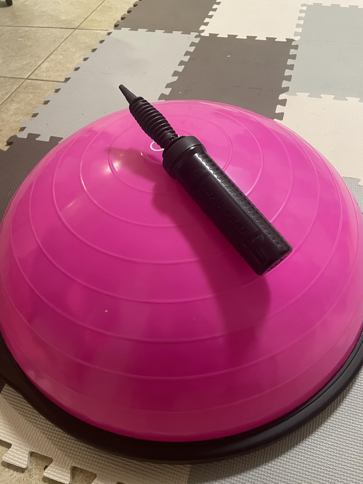 Balance Ball Exercise Trainer, Home Gym Equipment w/Guided Workouts & Pump, 26