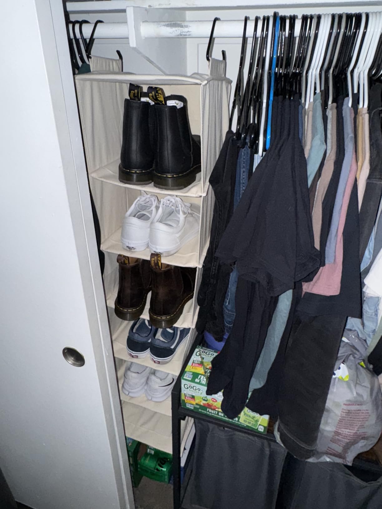 Household Essentials Cedarline 6‑Shelf Hanging Closet Organizer in Heavy‑Duty Cotton Canvas, Cream customer photo 2