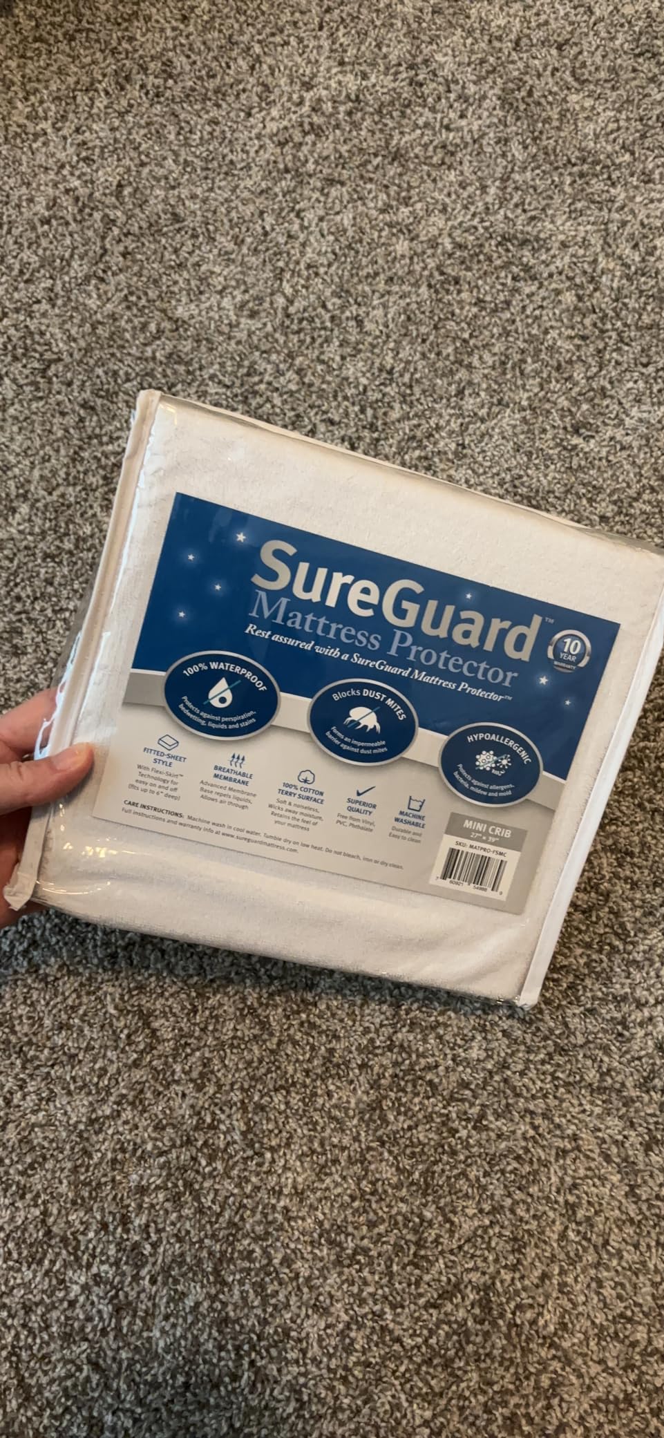 SureGuard Waterproof Mattress Protector, Queen Size Mattress Cover | Soft Noiseless Breathable Hypoallergenic Washable Mattress Pad, Stretchable Pockets fit Bed 6-20