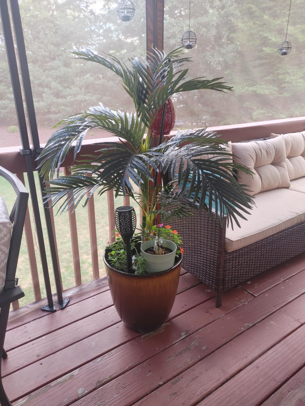 Nearly Natural 4 ft Artificial Golden Cane Palm Tree with Nursery Pot | Double-Stalk, Lush Realistic Foliage, Indoor Faux Palm Plant, Living Room Decor, Perfect Tropical Decoration customer photo 1
