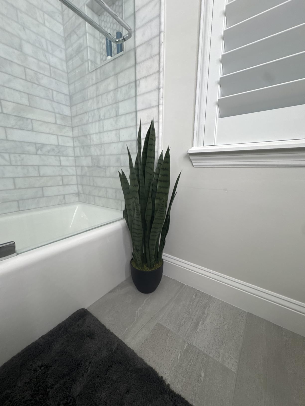 Nearly Natural 35 in Artificial Sansevieria Plant with Black Planter | Artificial Snake Plant, Faux Greenery, Indoor Home and Office Decor, Low-Maintenance customer photo 1