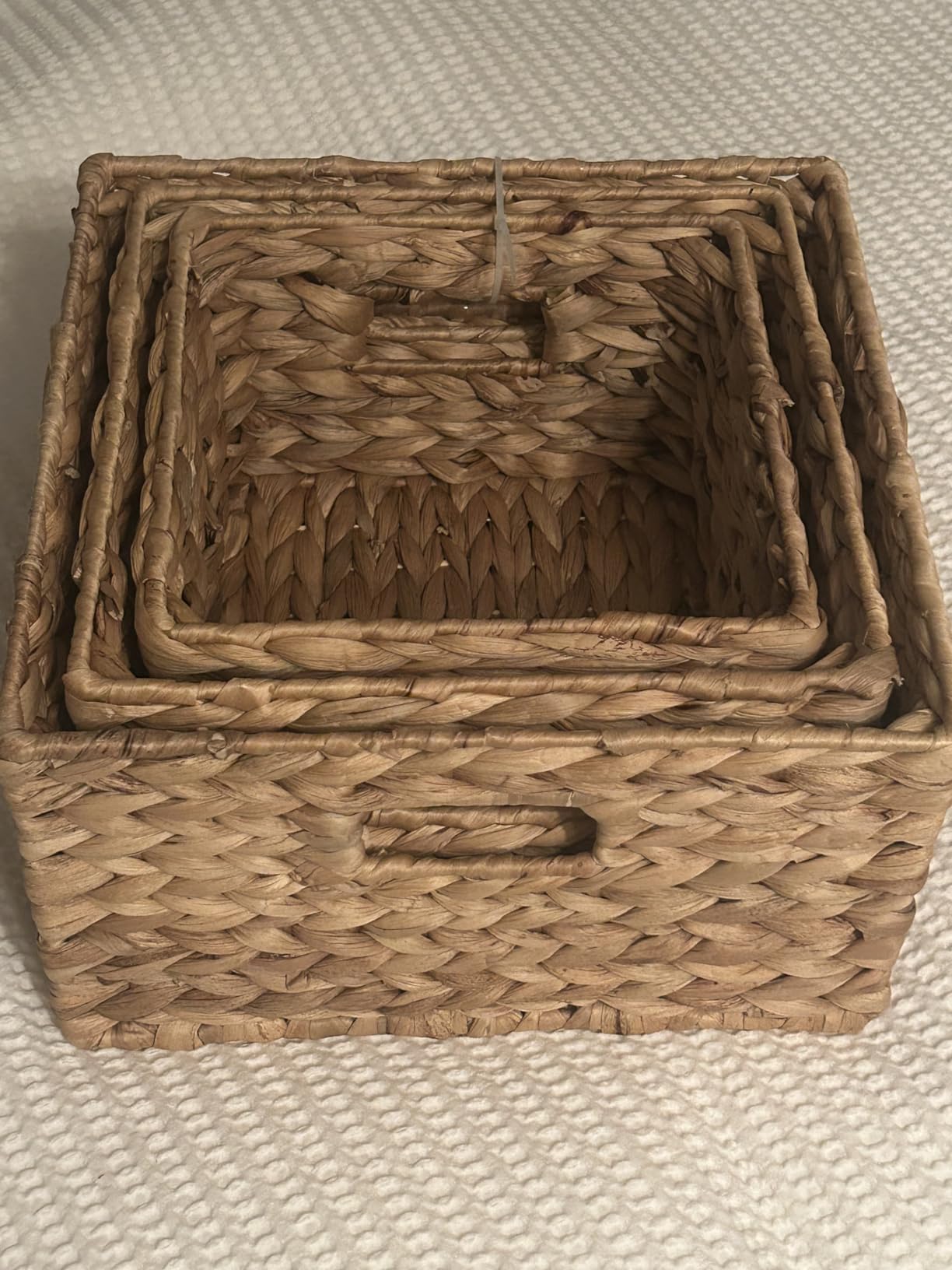 Honey-Can-Do Banana Leaf Storage Baskets - Water Hyacinth Woven Basket, Decorative Baskets for Shelves, Basket for Gifts, Closet, Pantry, and Home Organization, Set of 3, Multi-Size customer photo 2