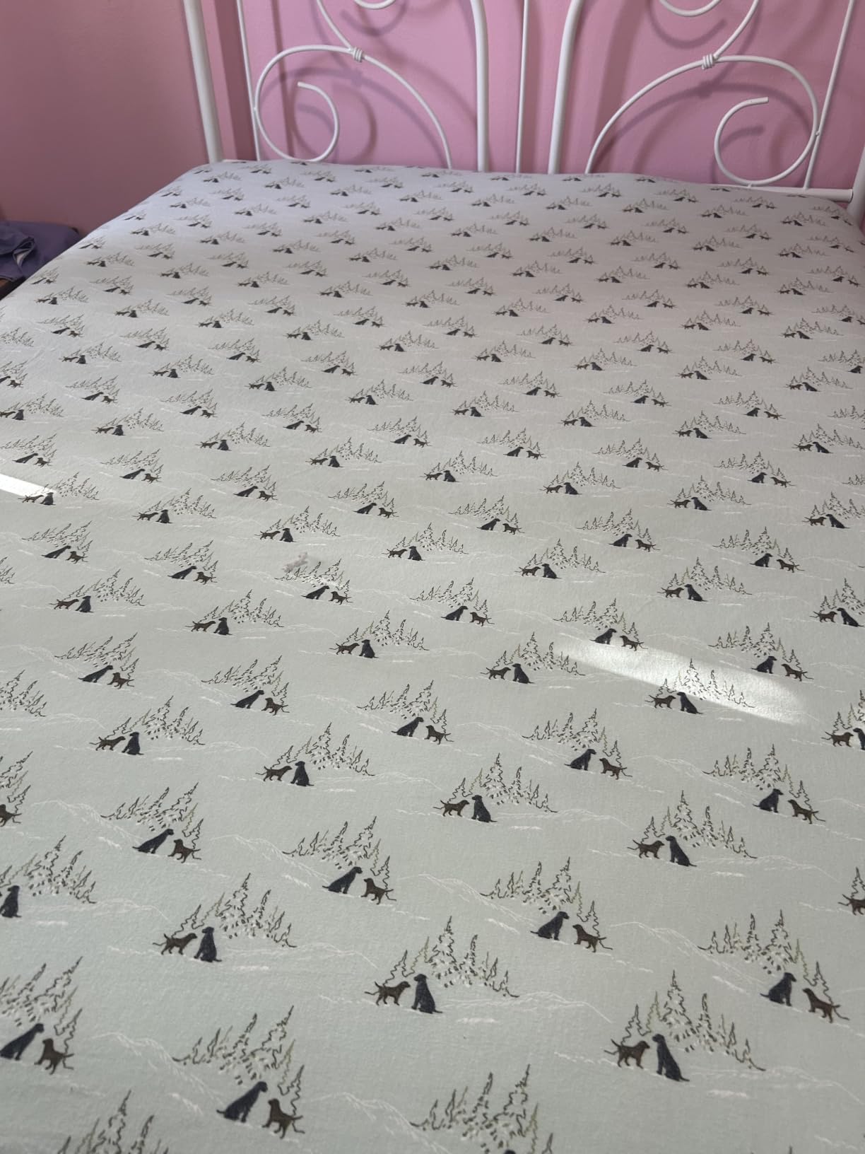 Eddie Bauer - Flannel Sheets Queen Size, Anti-Pilling & Wrinkle Resistant Cotton, Touchably Soft for All-Season Comfort - Bed Sheets with Matching Pillowcases & Fitted Sheet (Dog Friends Blue) customer photo 2