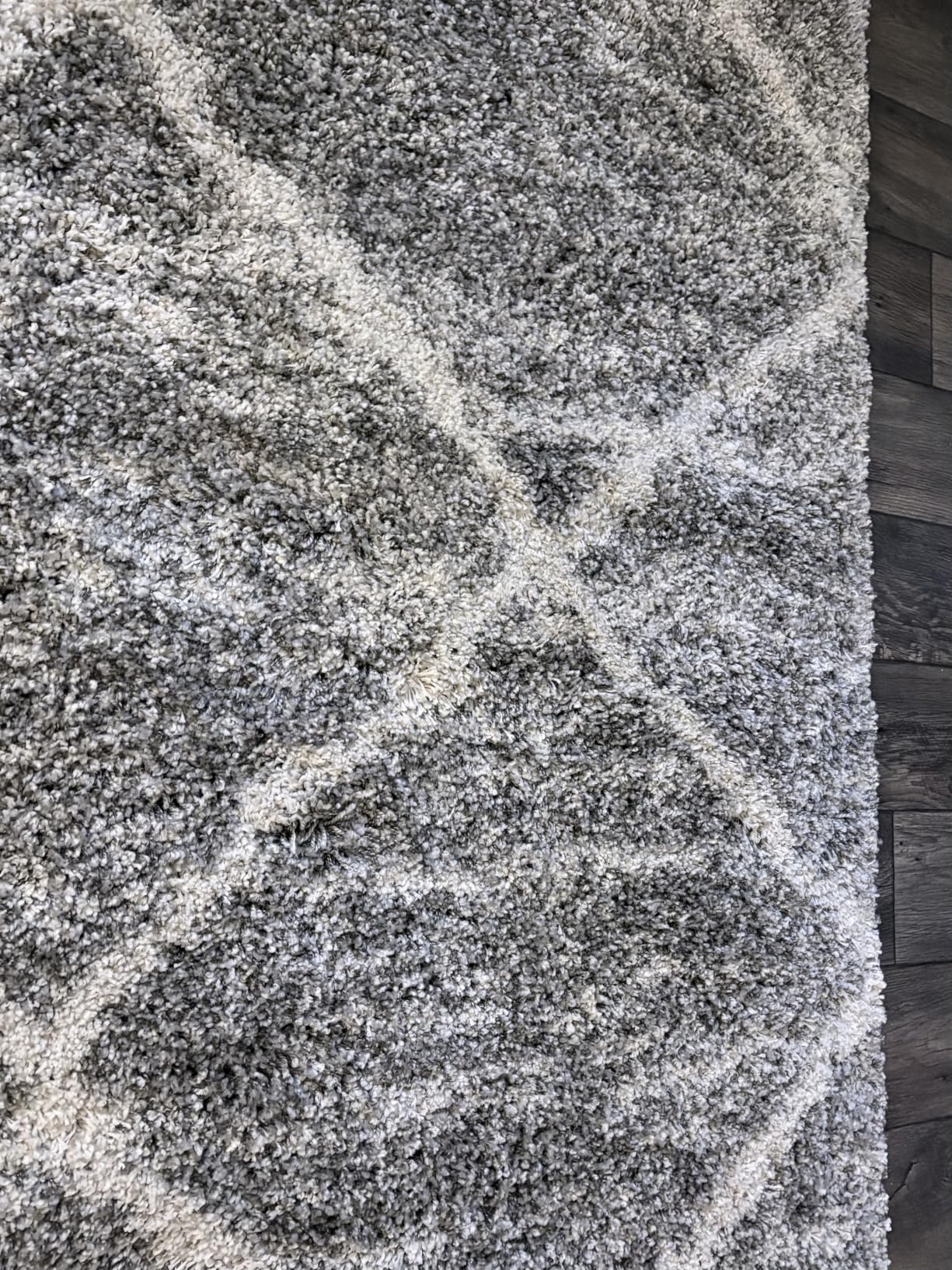 SAFAVIEH Hudson Shag Rug 8x10, Plush Trellis Large Ivory & Grey SGH281A customer photo 1