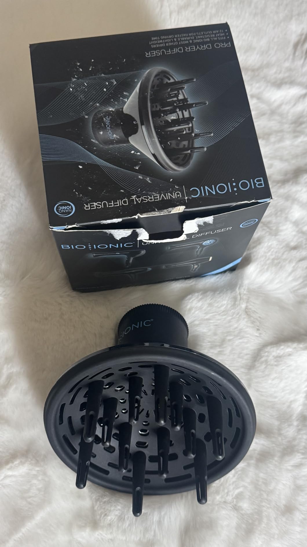 Bio Ionic Universal Diffuser - Fast-Drying Hair Dryer Attachment for Frizz Control & Shine - Fits 2.25