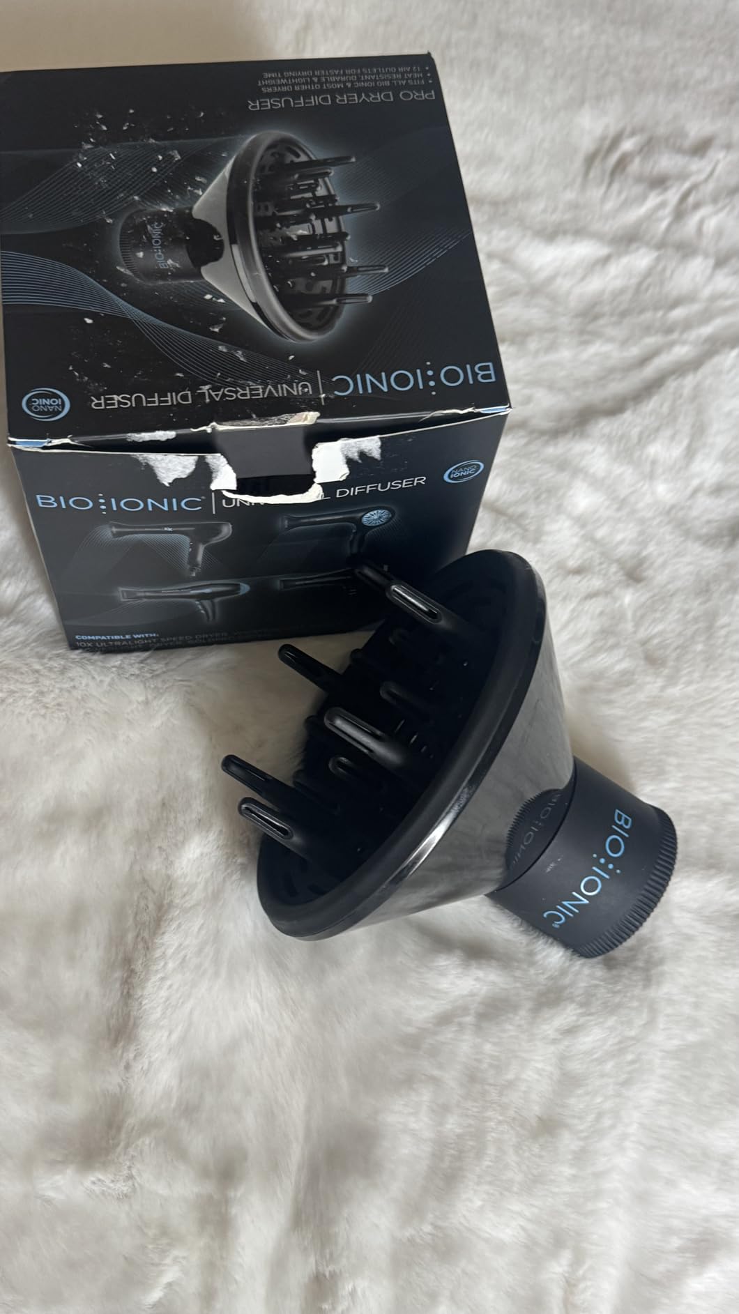 Bio Ionic Universal Diffuser - Fast-Drying Hair Dryer Attachment for Frizz Control & Shine - Fits 2.25