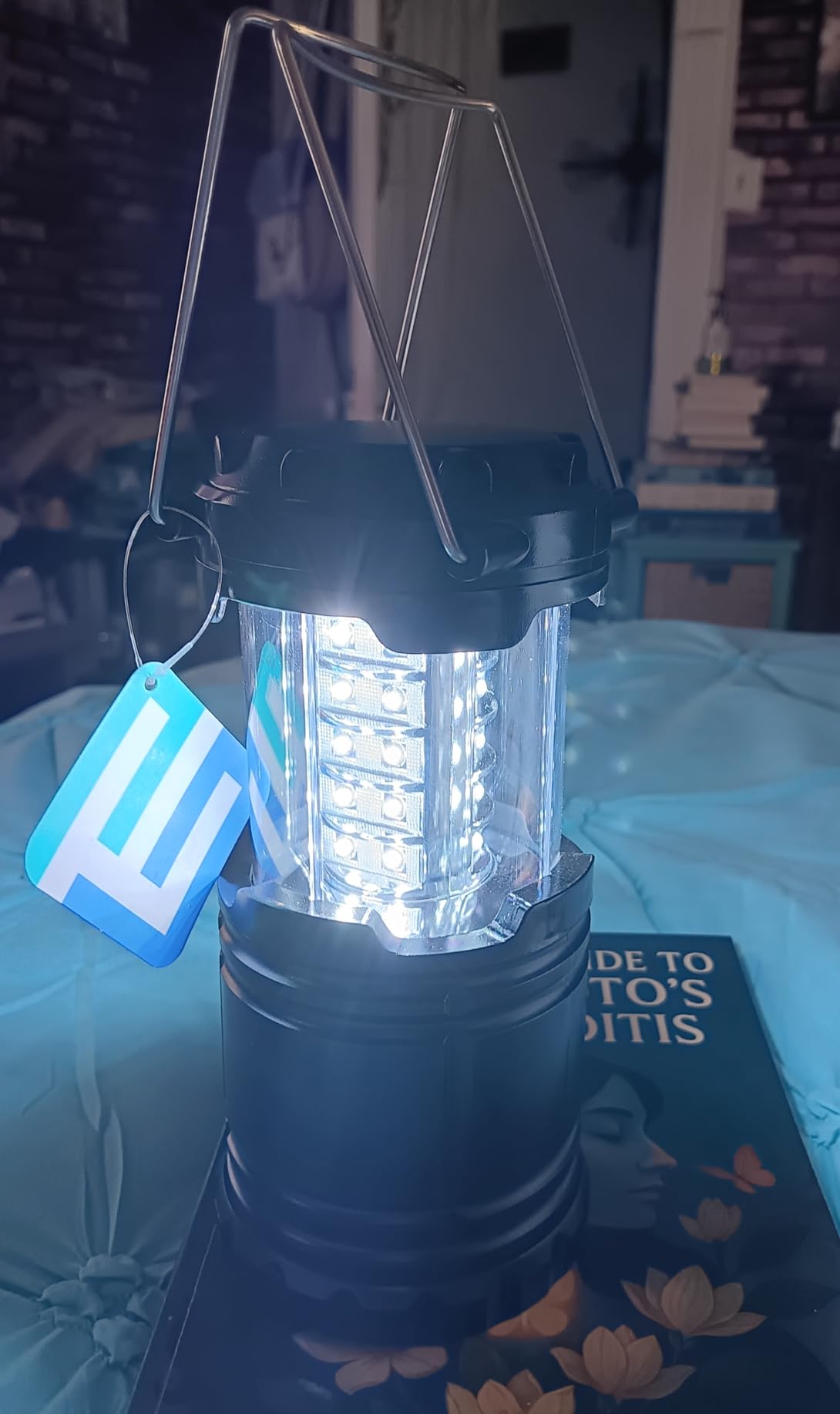 Etekcity Lantern Camping Essentials Lights, Led Flashlight for Power Outages, Battery Operated Lamp for Emergencies, Survival Gear, Hurricane Preparedness Items, Water Resistant, 2 Pack, Black customer photo 2