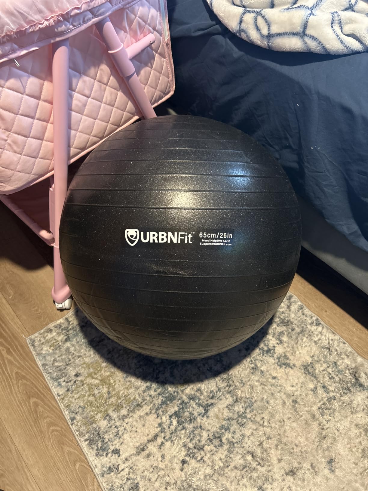 URBNFit Exercise Ball - Yoga Ball for Workout Pregnancy Stability - AntiBurst Swiss Balance Ball w/ Pump - Fitness Ball Chair for Office, Home Gym customer photo 1