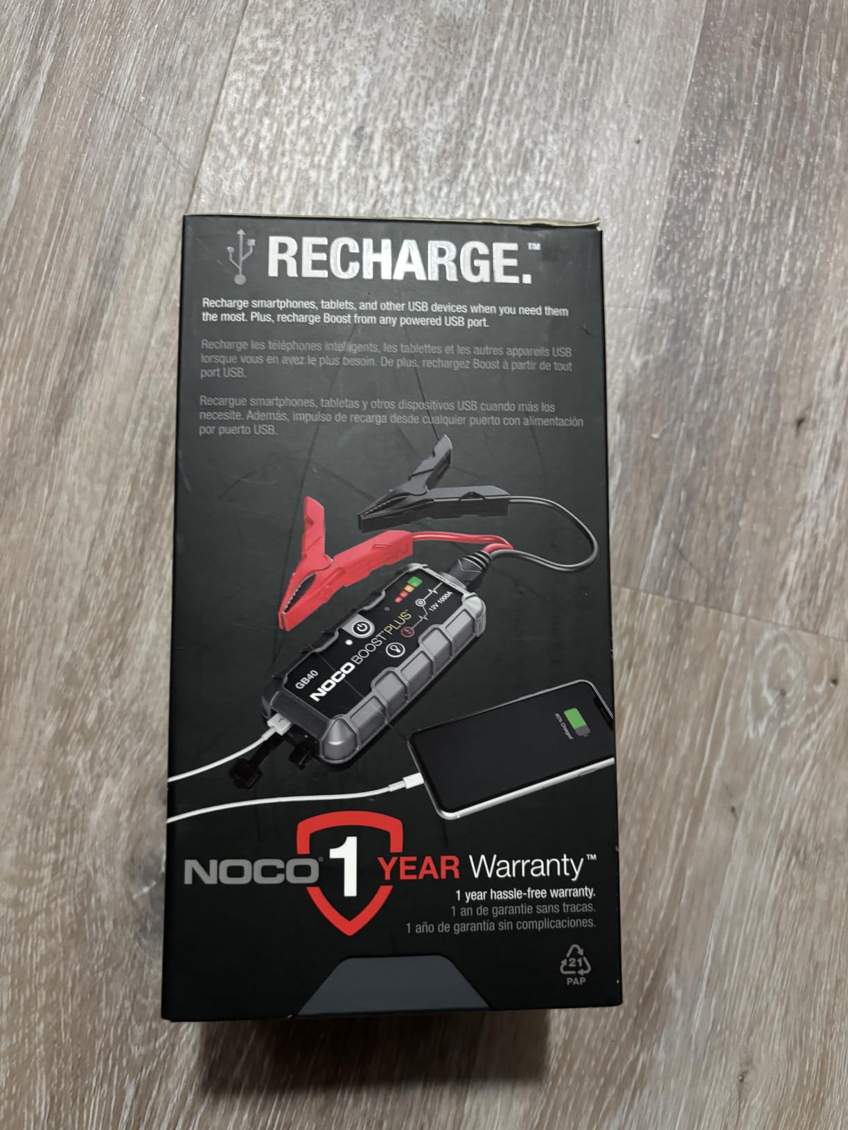 NOCO Boost GB40 12V 1000A UltraSafe Portable Lithium Jump Starter | Spark-Proof & Reverse Polarity Protection, For Car, Truck, Motorcycle, SUV, Boat, ATV, RV, up to 6.0L Gas & 3.0L Diesel customer photo 1