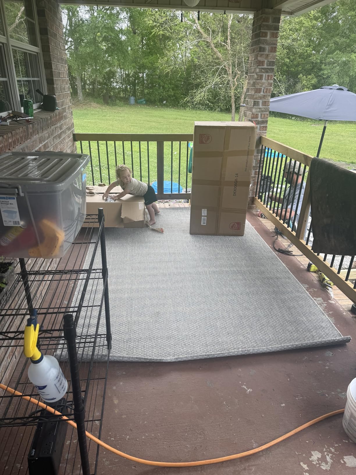 Unique Loom Collection Casual Transitional Solid Heathered Indoor/Outdoor Flatweave Area Rug (5' 3