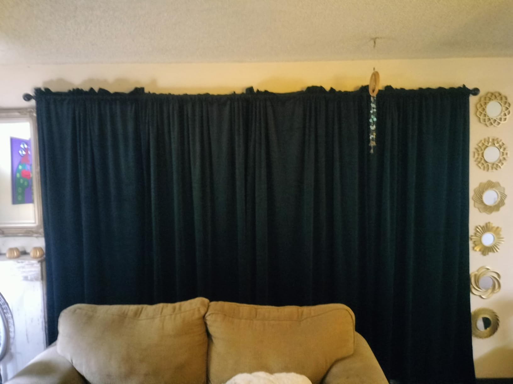 NICETOWN Black Velvet Blackout Curtains 96 inch Long for Living Room and Bedroom, Thermal Luxury Solid Heavy Rod Pocket Drapes/Window Treatments for Hall, Theater (2 Pieces, 52 W) customer photo 1