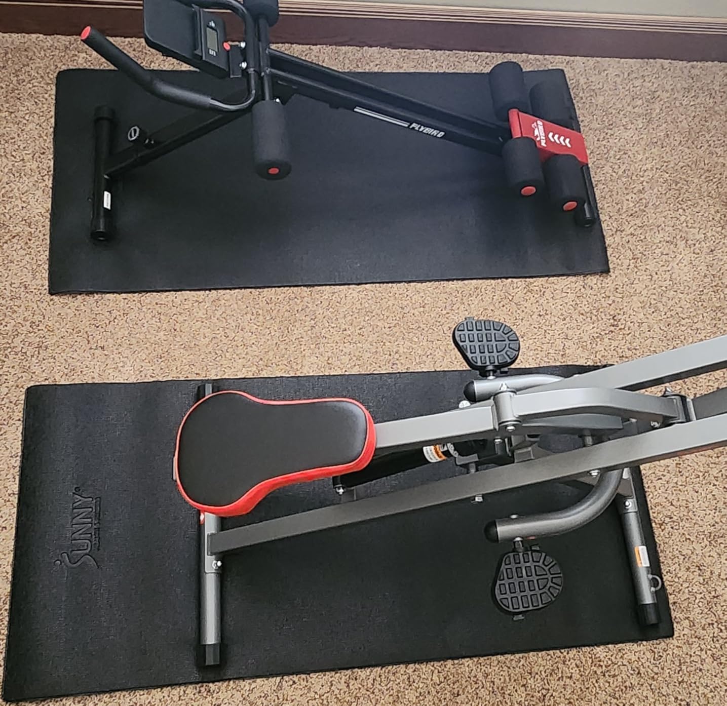 Sunny Health & Fitness Equipment Mats, Home Gym Floor Protection, 4 Sizes | Non-Slip, Protects Floors/Equipment, Absorbs Vibration, Sweat-Resistant, High-Density Foam, For Different-Sized Machines customer photo 1