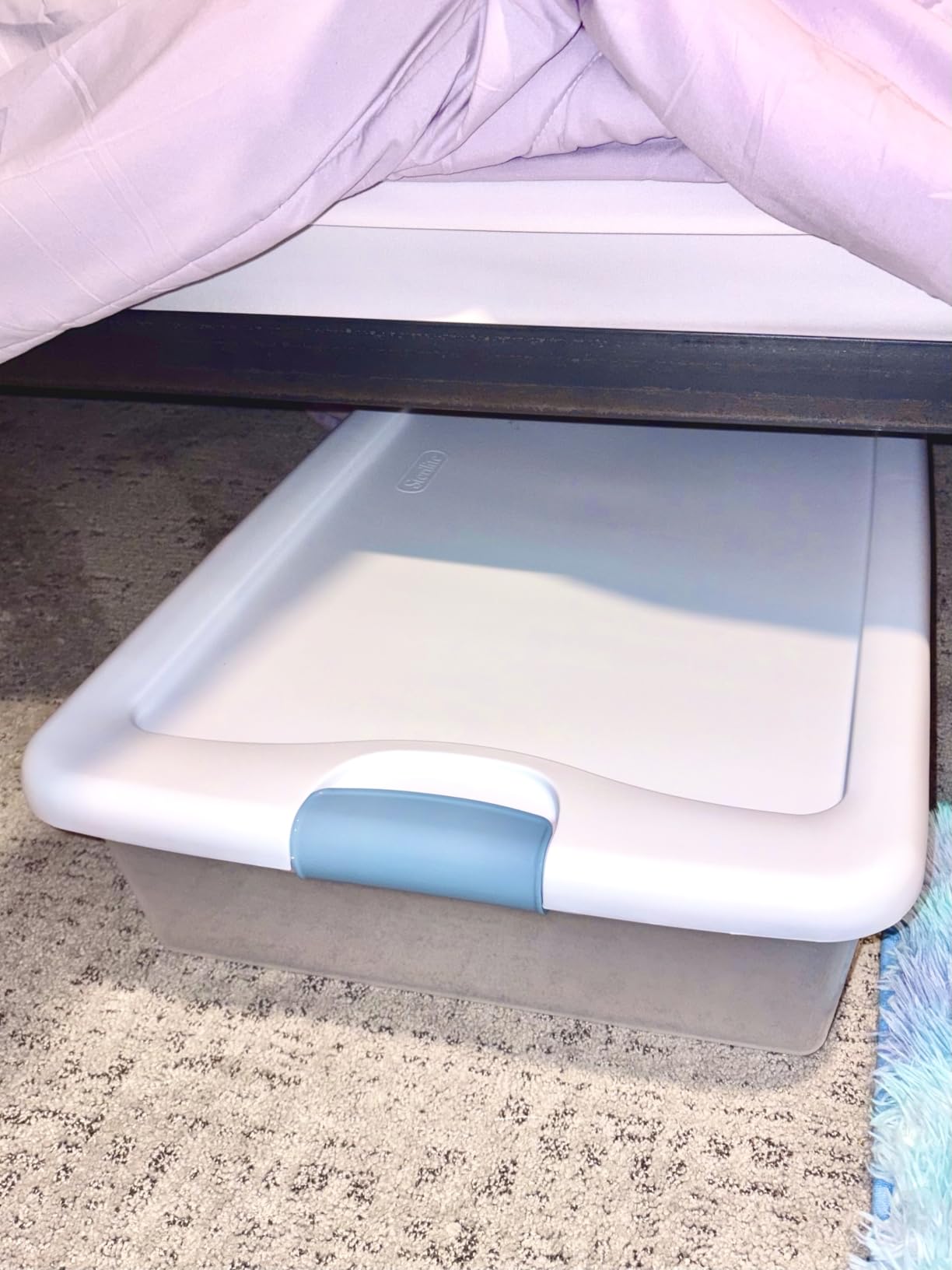 Sterilite 4-Pack 56 Quart Wheeled Latching Box, Underbed Clear Plastic Storage Organizer - Under Bed Rolling Container Bin with Lid and Wheels for Home or Dorm Bedrooms and Closets customer photo 2