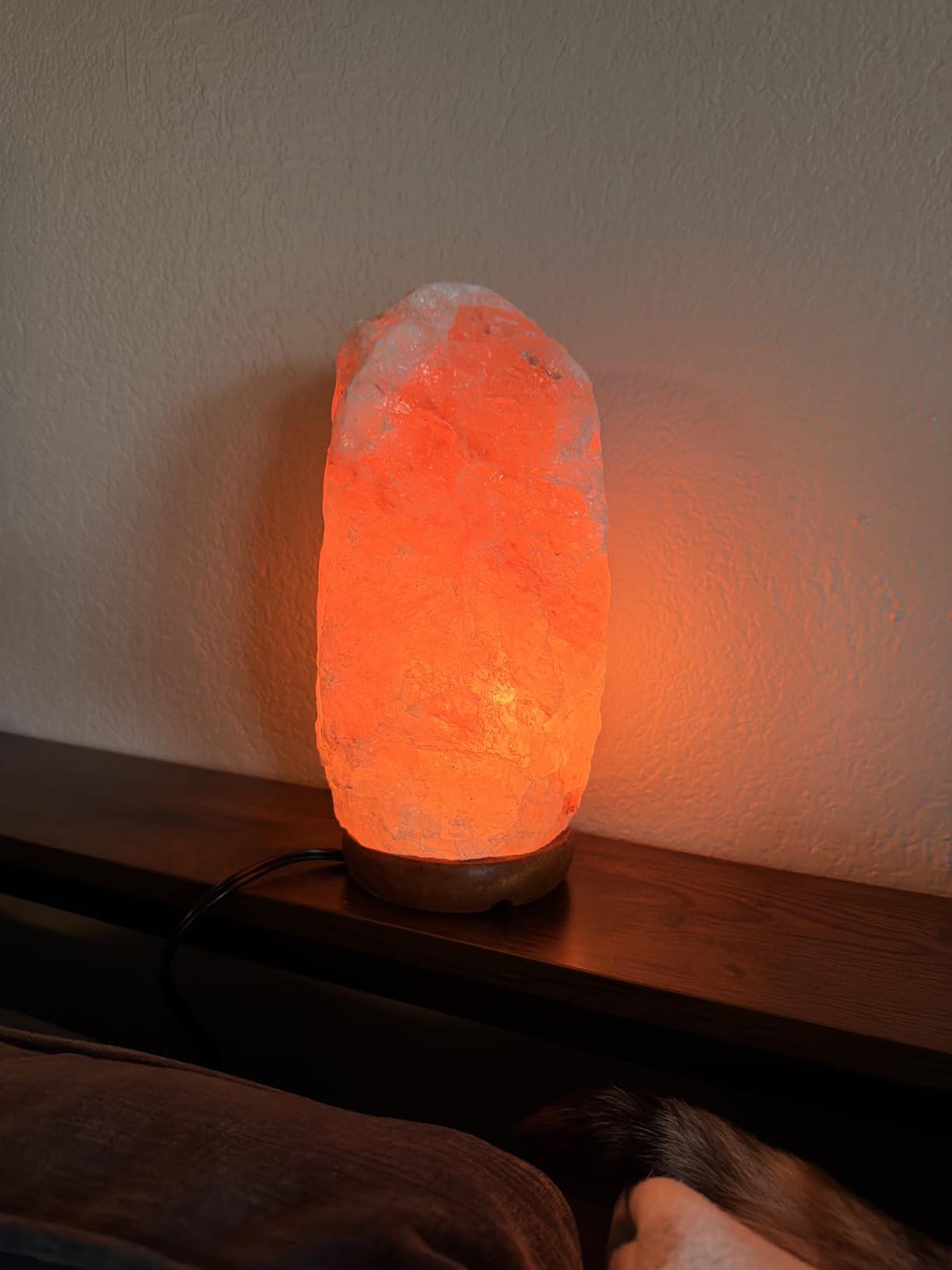 Himalayan Salt Lamp for Bedroom Large 8-10 Inch Pink Salt Rock Lamp with Dimmer, Wooden Base & Spare Bulbs | Calming Ambient Night Light customer photo 2