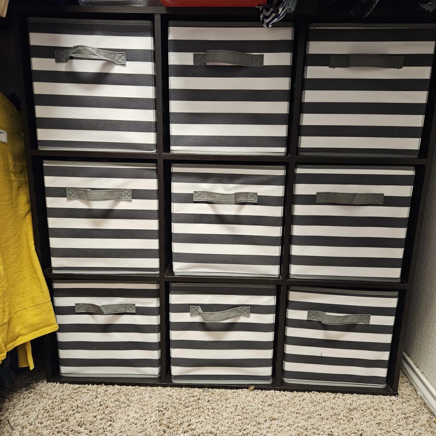 Amazon Basics Collapsible Fabric Storage Cubes Organizer with Handles, Sturdy Storage Bins for Organization, 10.5