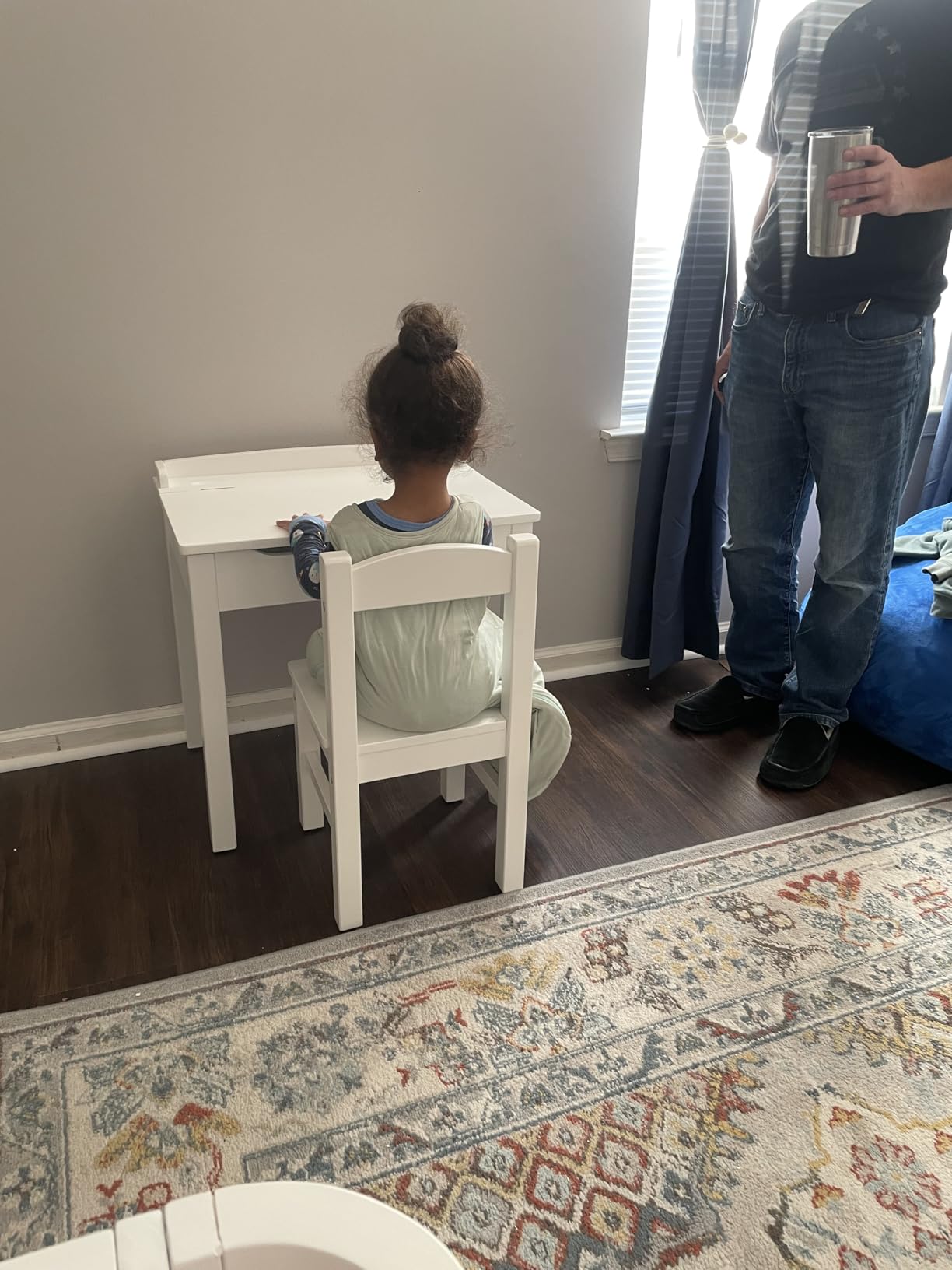 Melissa & Doug Wooden Child's Lift-Top Desk & Chair - White Play Desk for Toddlers Ages 3+ customer photo 1