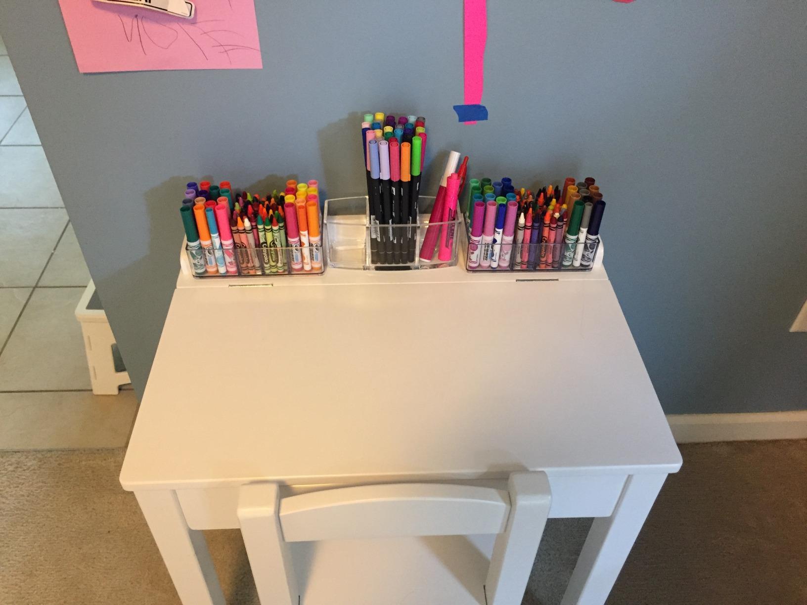 Melissa & Doug Wooden Child's Lift-Top Desk & Chair - White Play Desk for Toddlers Ages 3+ customer photo 2