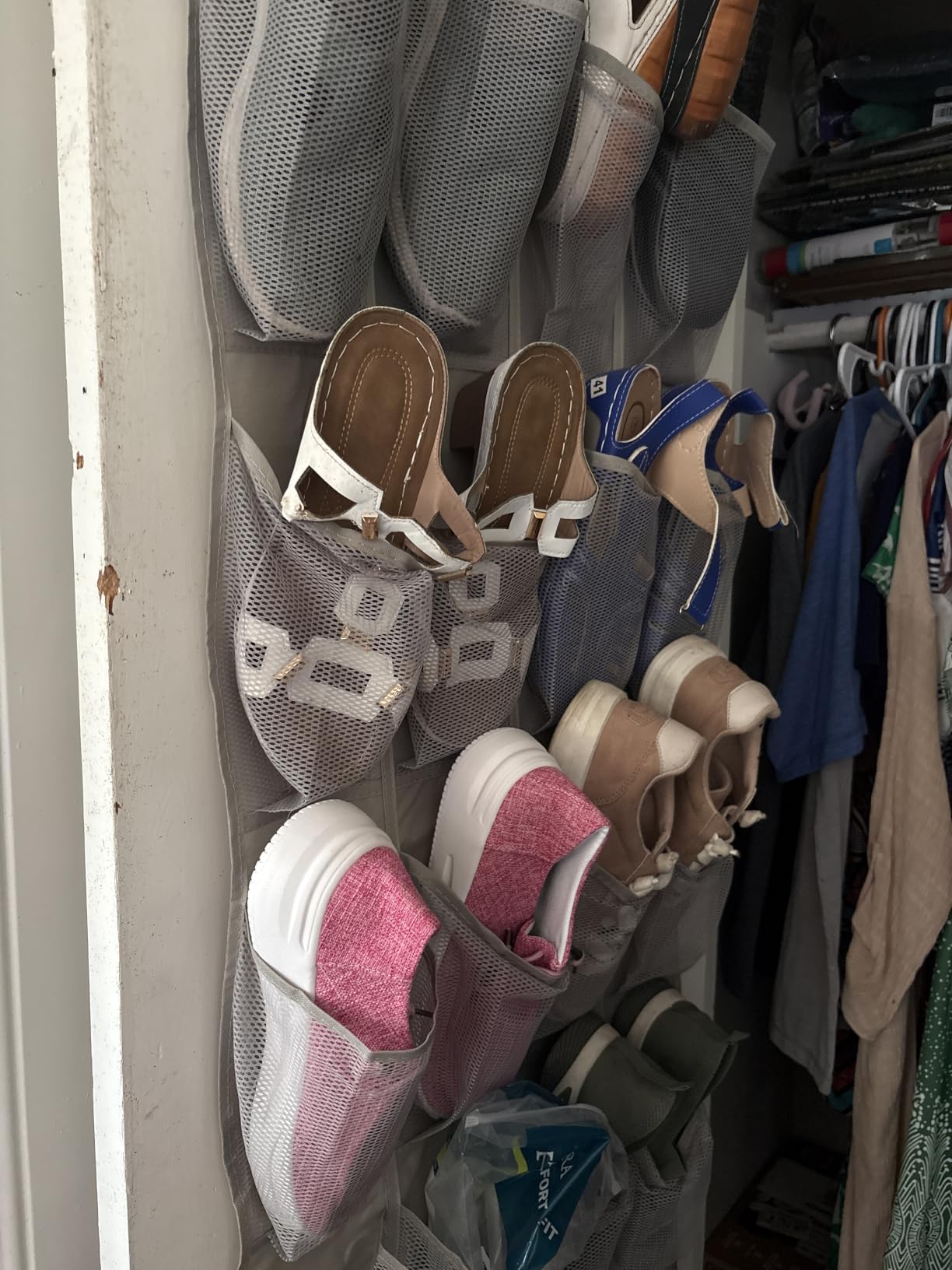 Amazon Basics 24 Medium Mesh Pocket Over-the-Door Hanging Shoe Organizer customer photo 2