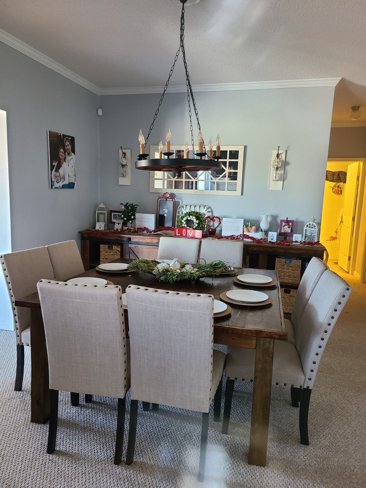 Roundhill Furniture Biony Fabric Dining Chairs with Nailhead Trim, Set of 2, Tan customer photo 2