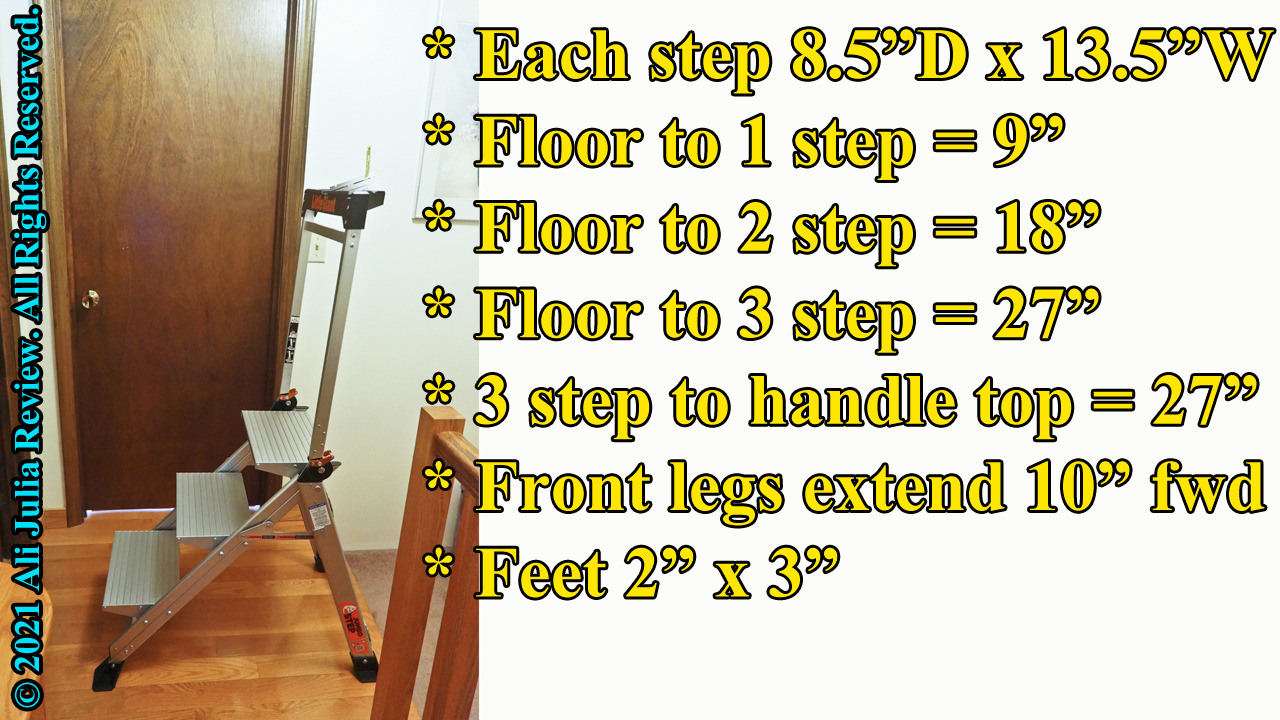 Little Giant Jumbo Step 4-Step Foldable 2.9 ft Aluminum Stool, 11904 | Foldable Aluminum Step Stool, Extra-Wide Stair-Like Treads, Rotating Handrail, Tool Tray, 375 lbs. Weight Capacity customer photo 2